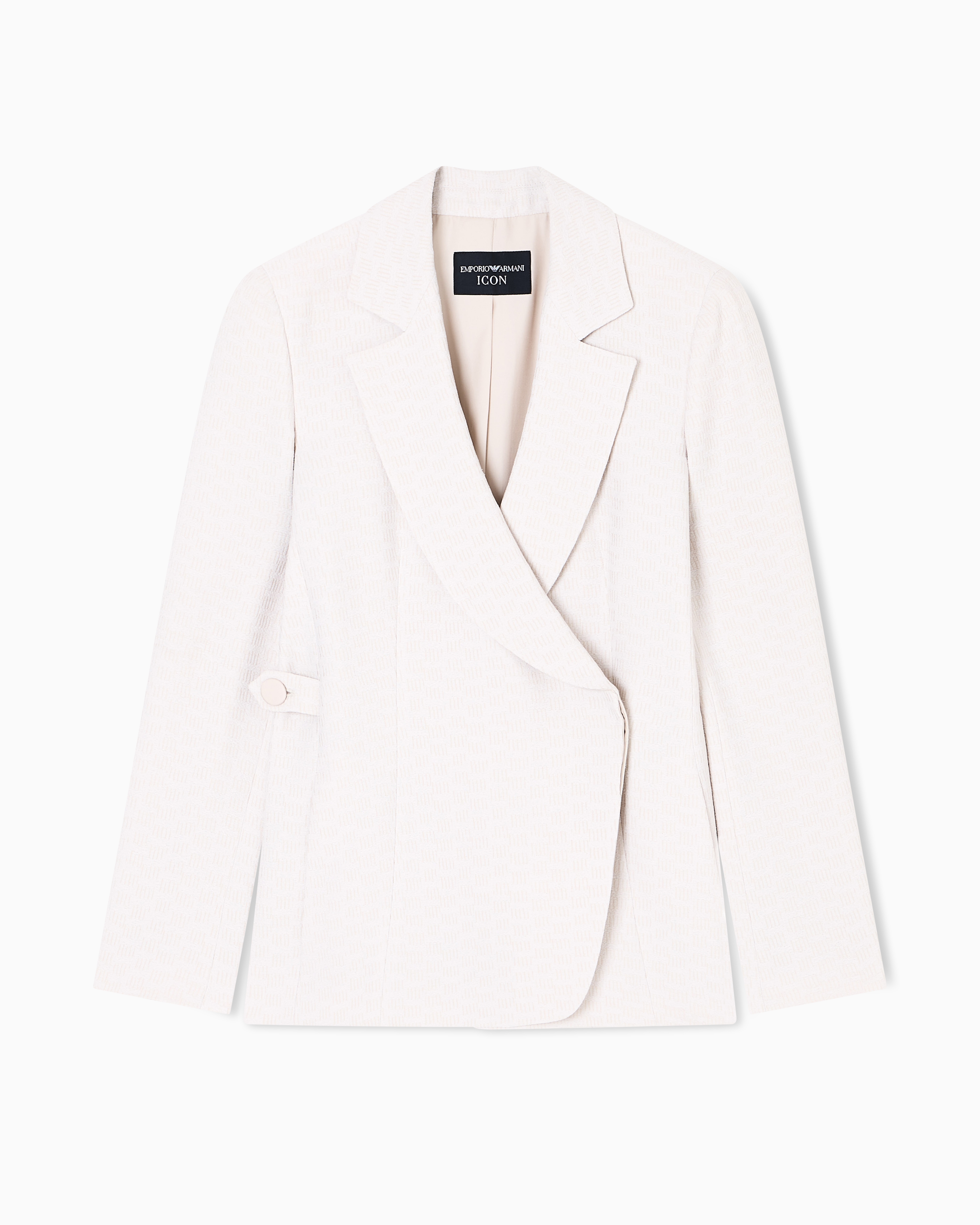 Emporio Armani - Icon blazer flowing, armure fabric, Woman, White, Size: