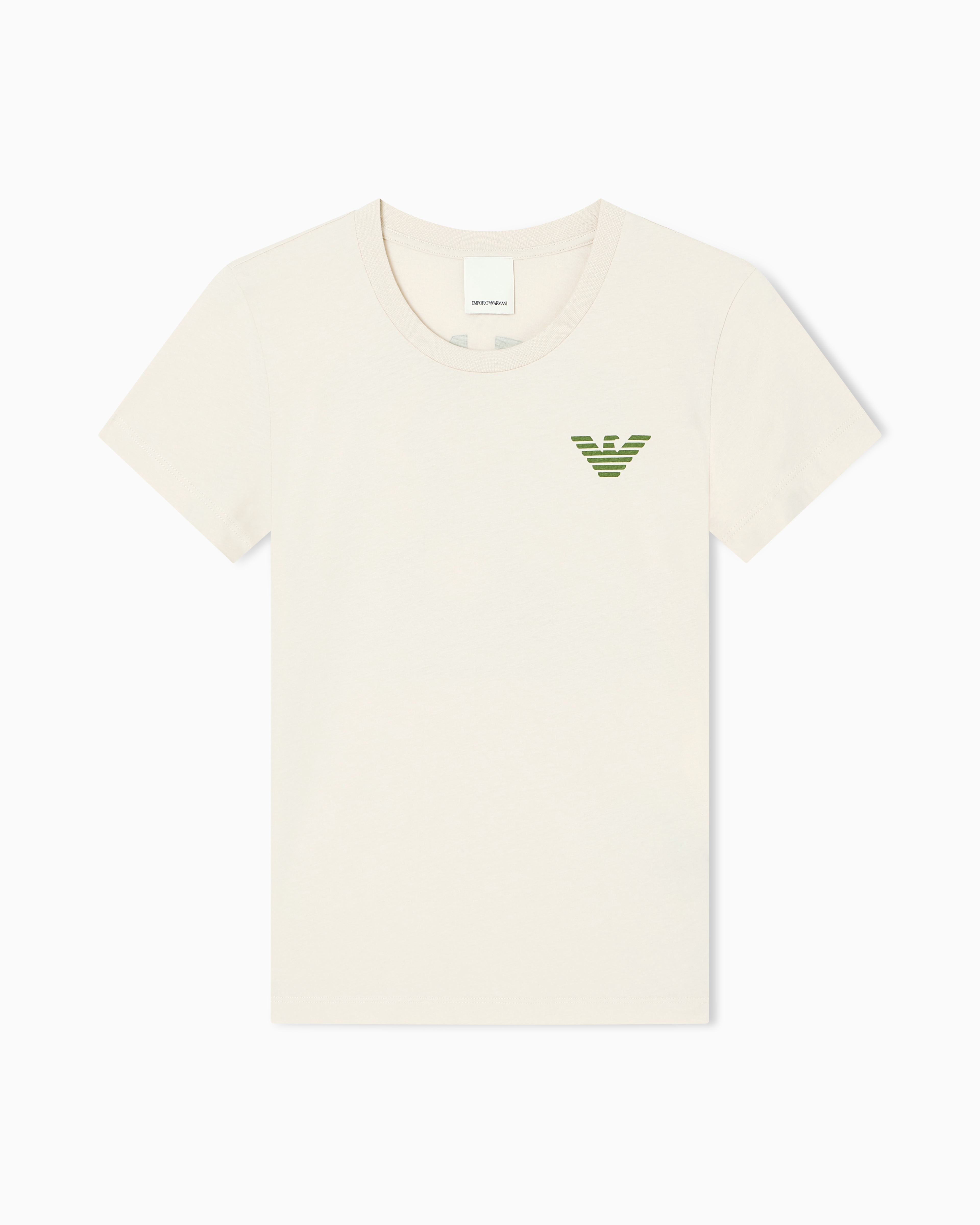 Emporio Armani Asv New York Capsule Collection Jersey T-shirt With Oversized Print In Sand