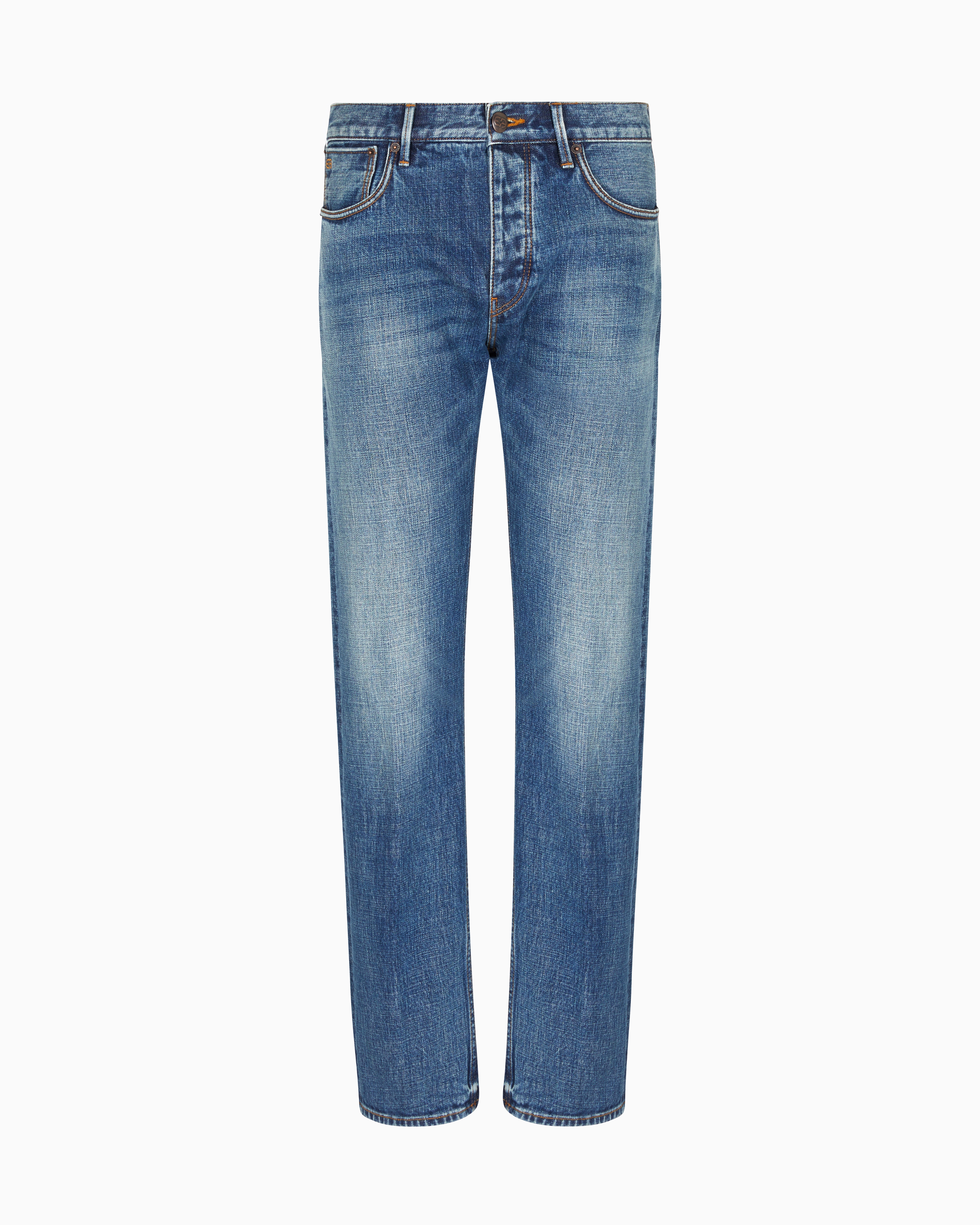 Emporio Armani - J41 straight-fit vintage jeans LAB denim, Man, Blue, Size:
