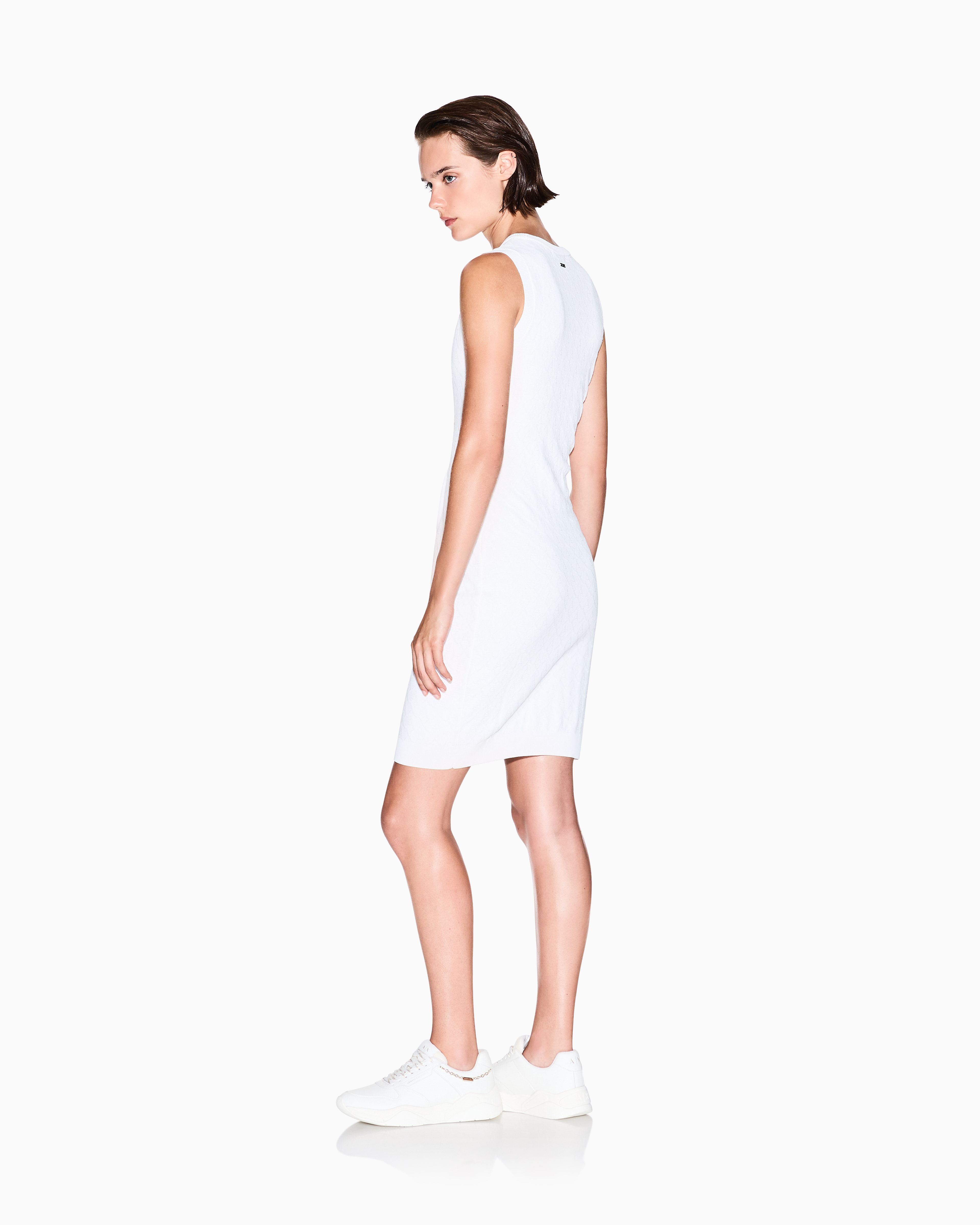 Armani Exchange - Sheath dress with allover logo, Woman, White, Size: