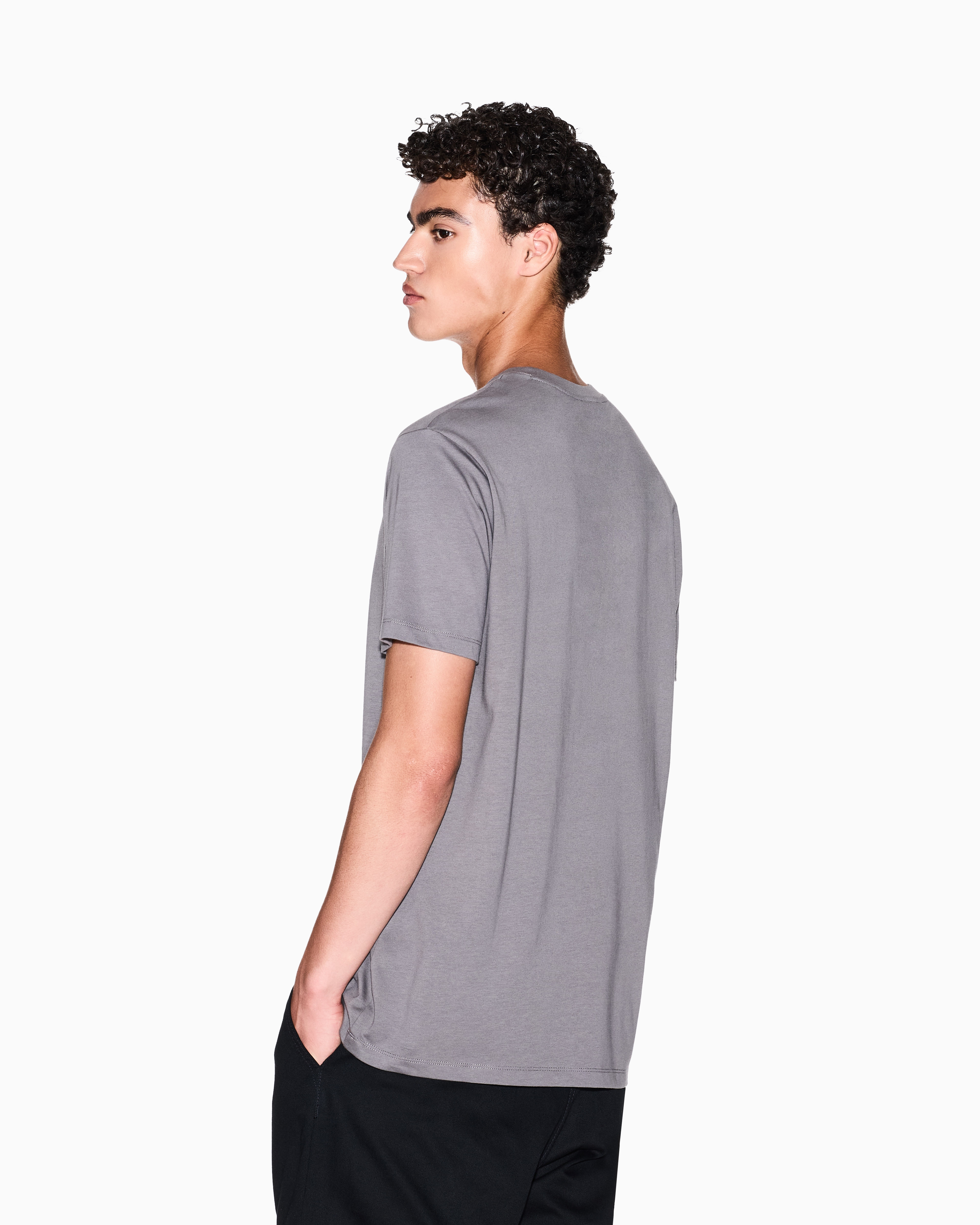 Armani Exchange - Regular fit T-shirt with logo, Man, Grey, Size:
