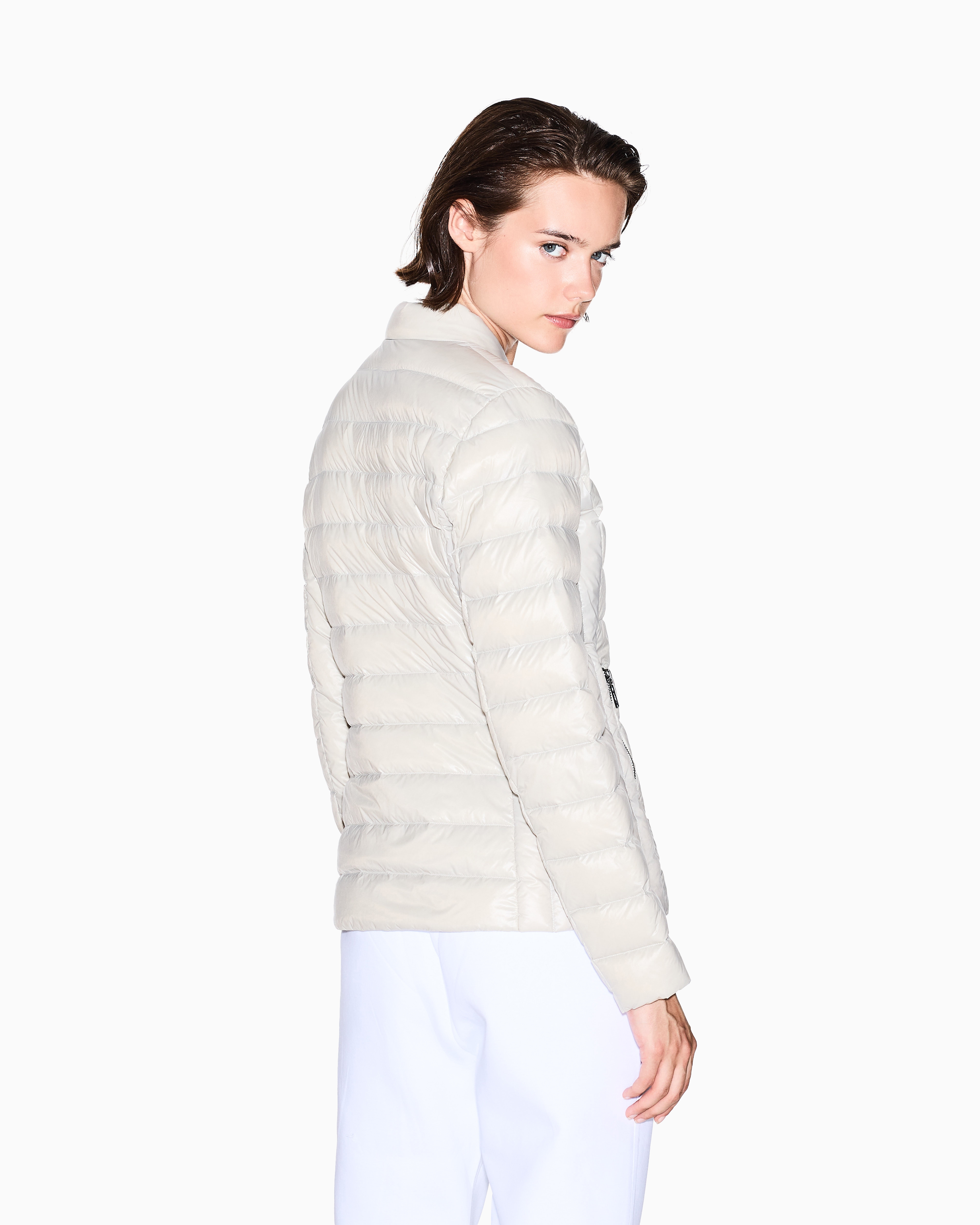 Armani Exchange -  Packable Quilted Down Jacket, Woman, Beige, Size: