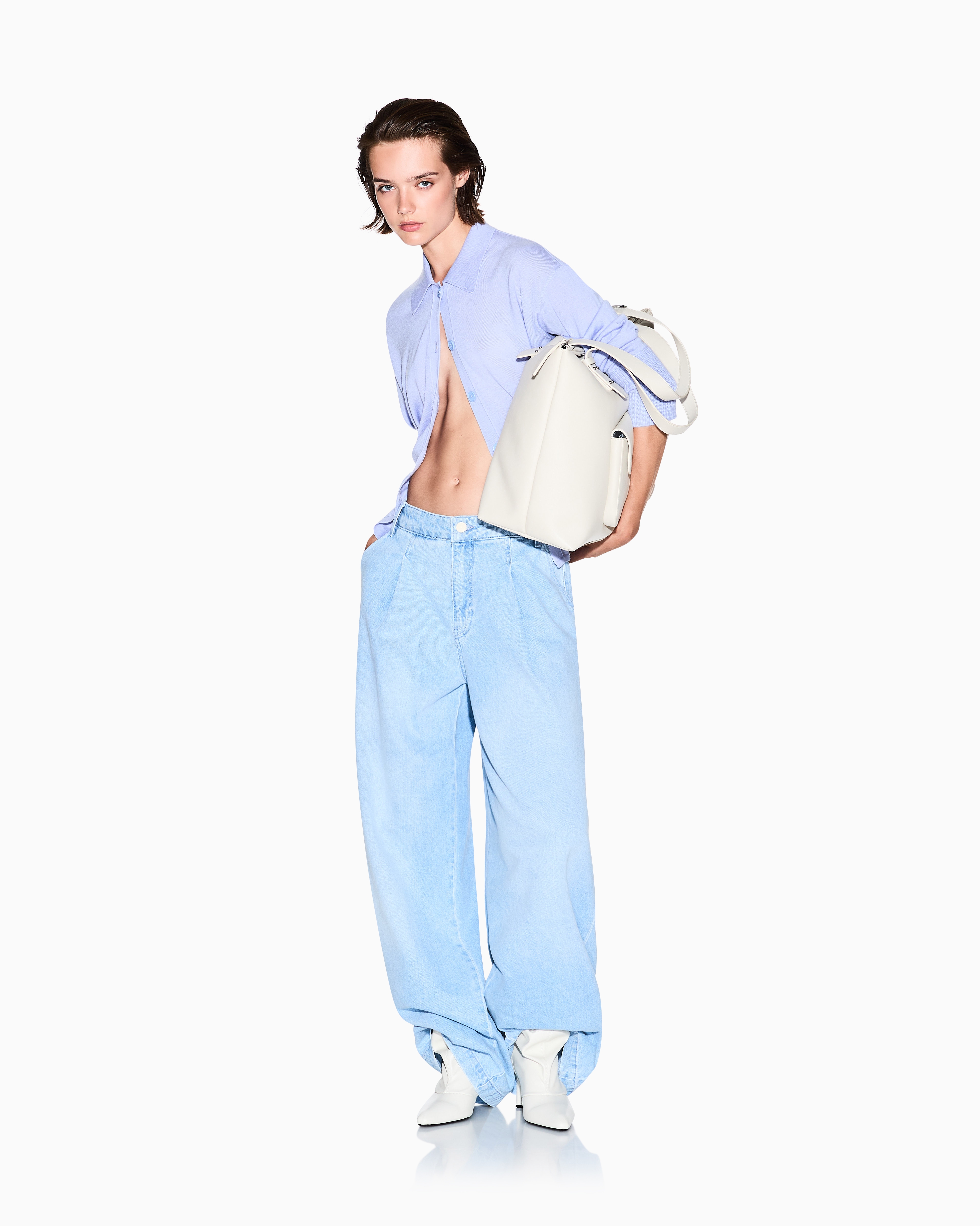 Armani Exchange - Cardigans, Woman, Light Blue, Size: