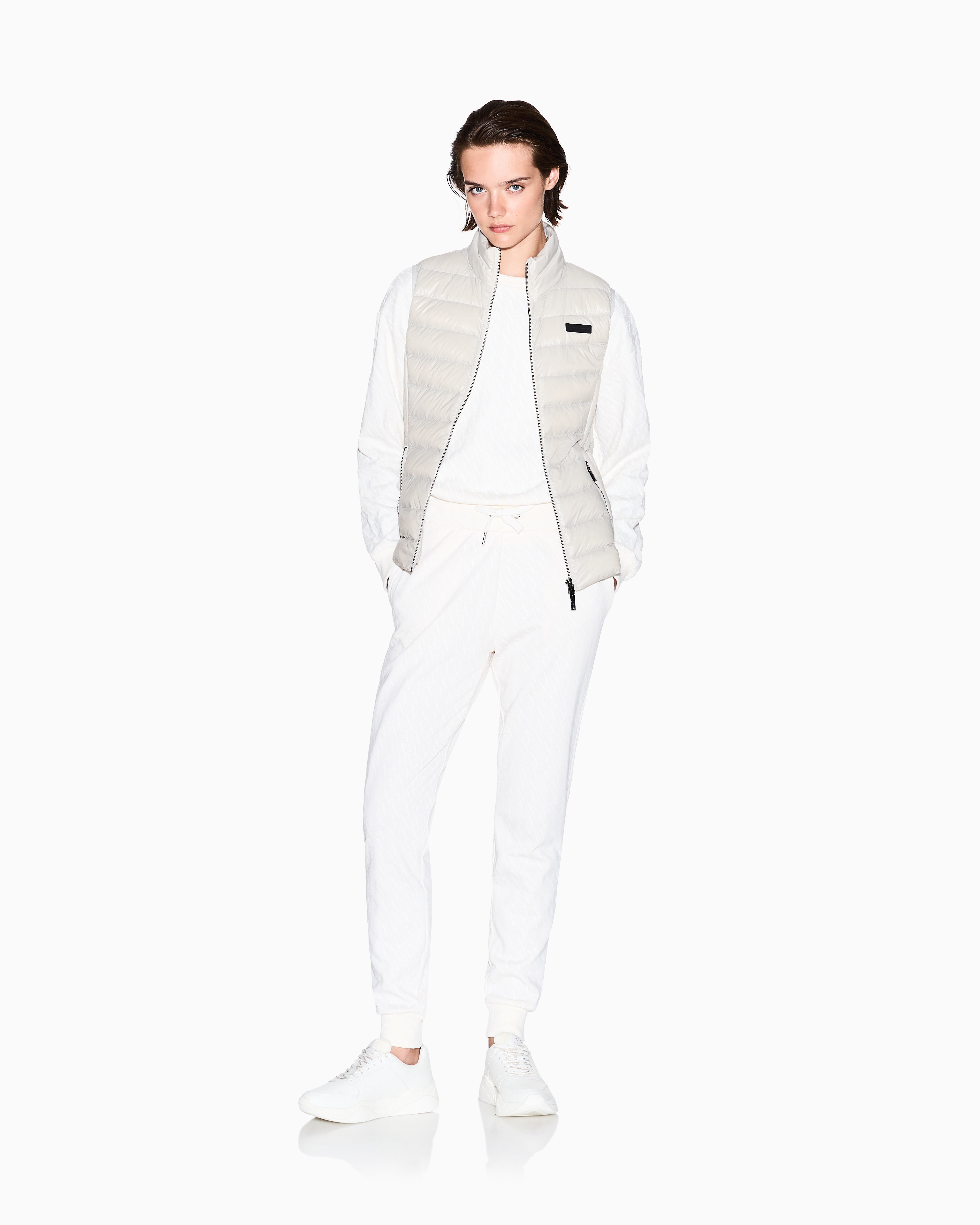 Armani Exchange - ASV French Terry Sweatshirt with embossed logo, Woman, White, Size: