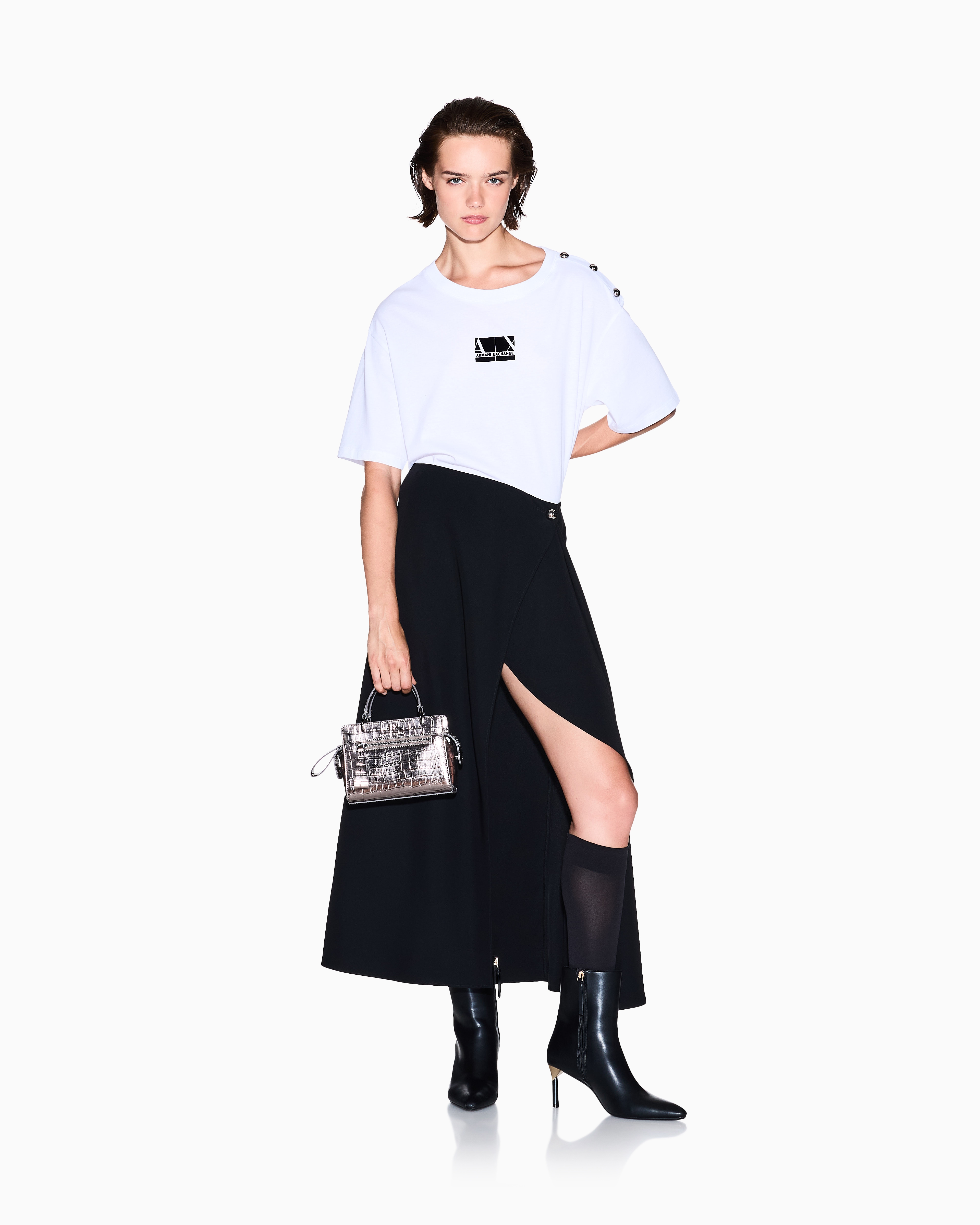 Armani Exchange - Long Skirts, Woman, Black, Size: