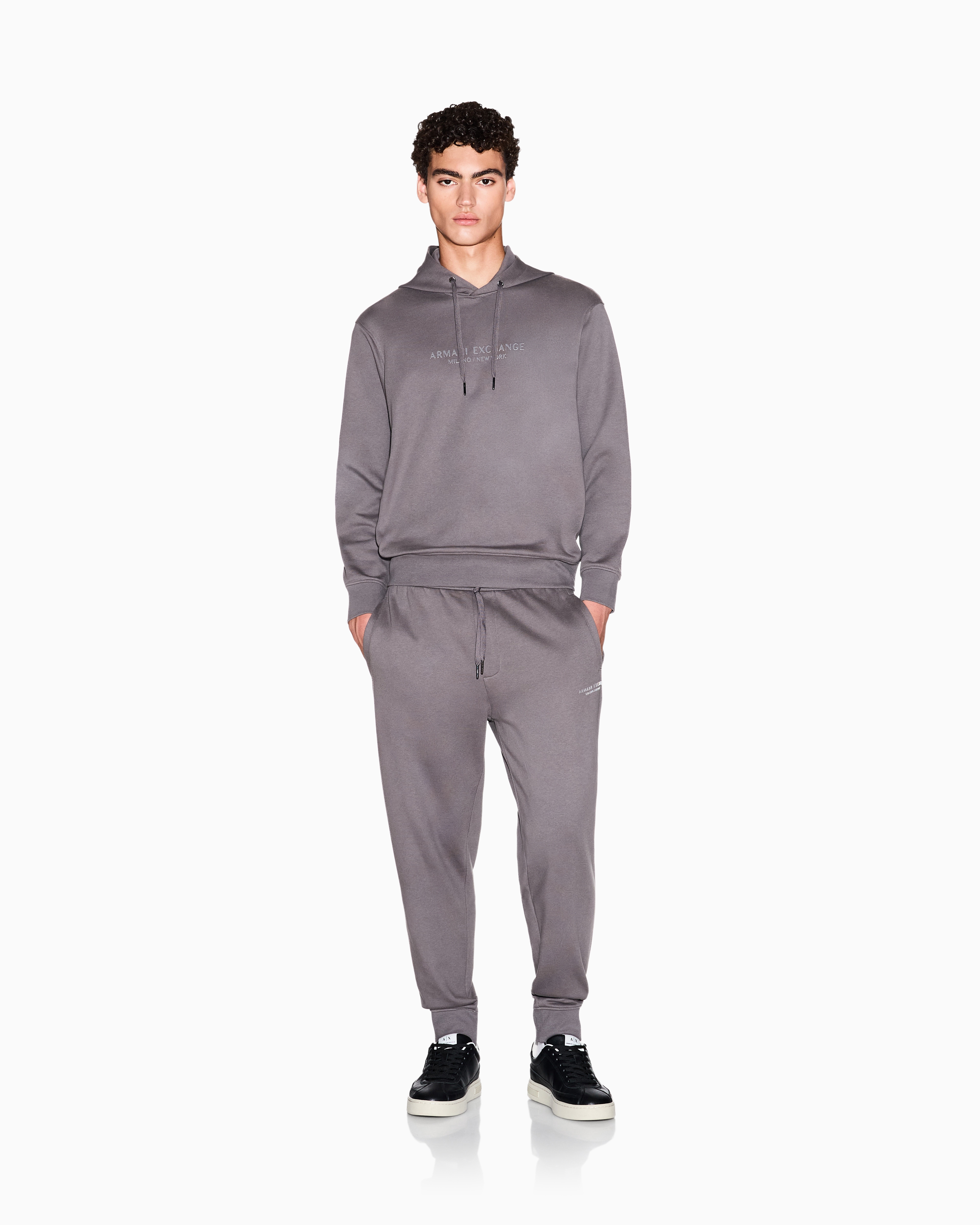 Armani Exchange - Basic hoodie, Man, Grey, Size:
