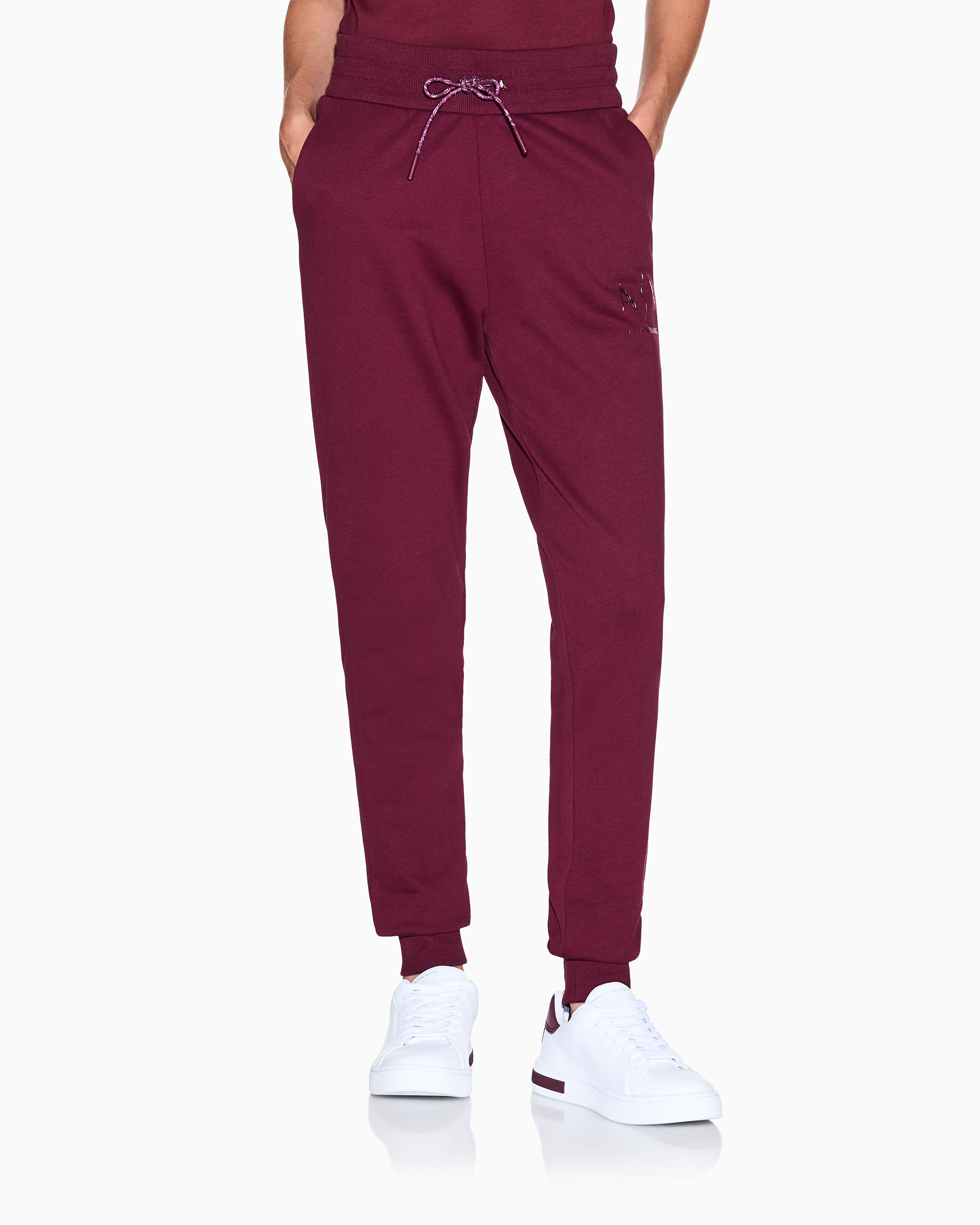 Armani Exchange - Sweatpants, Woman, Burgundy, Size: