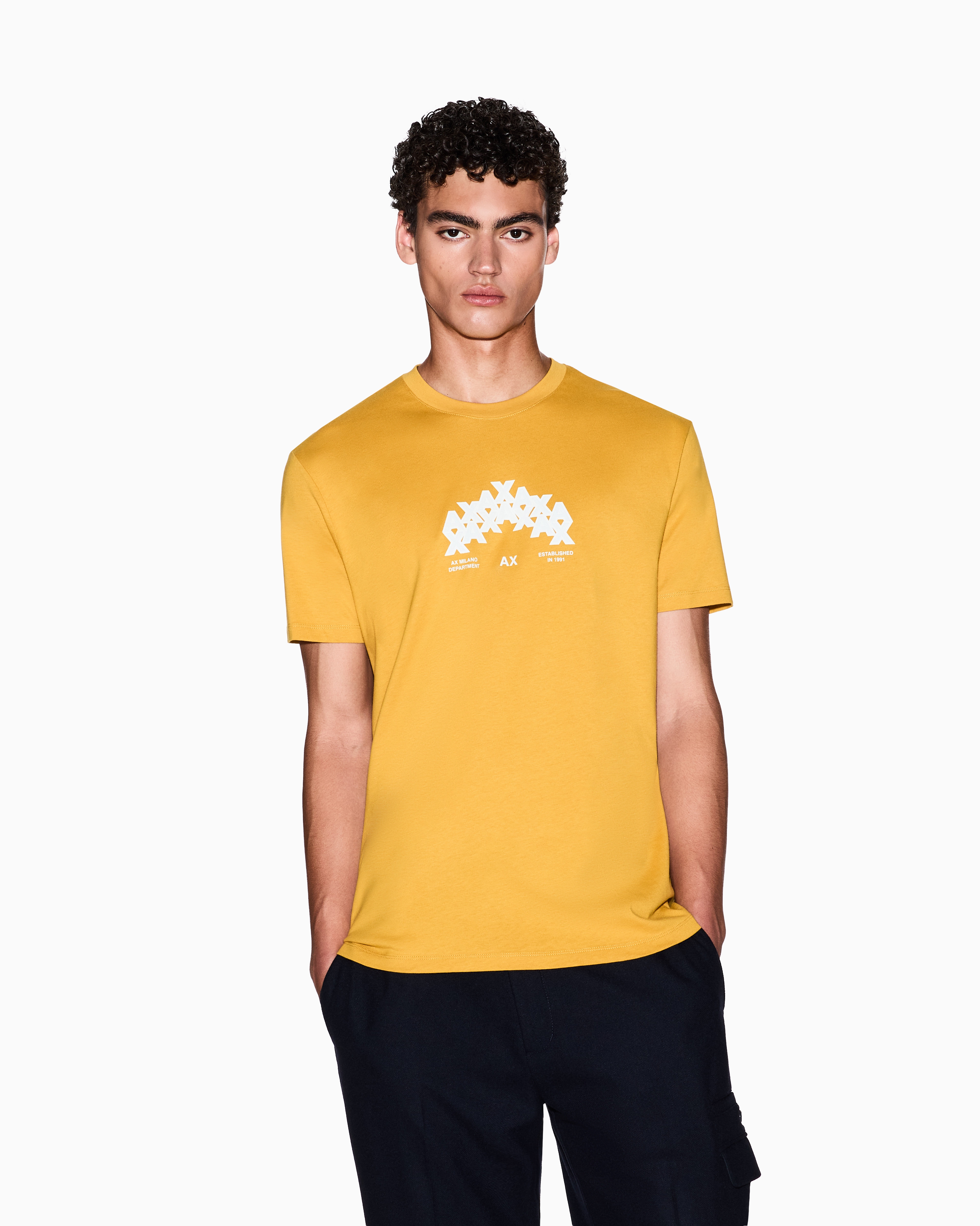 Armani Exchange - Regular Fit T-Shirts, Man, Yellow, Size: M