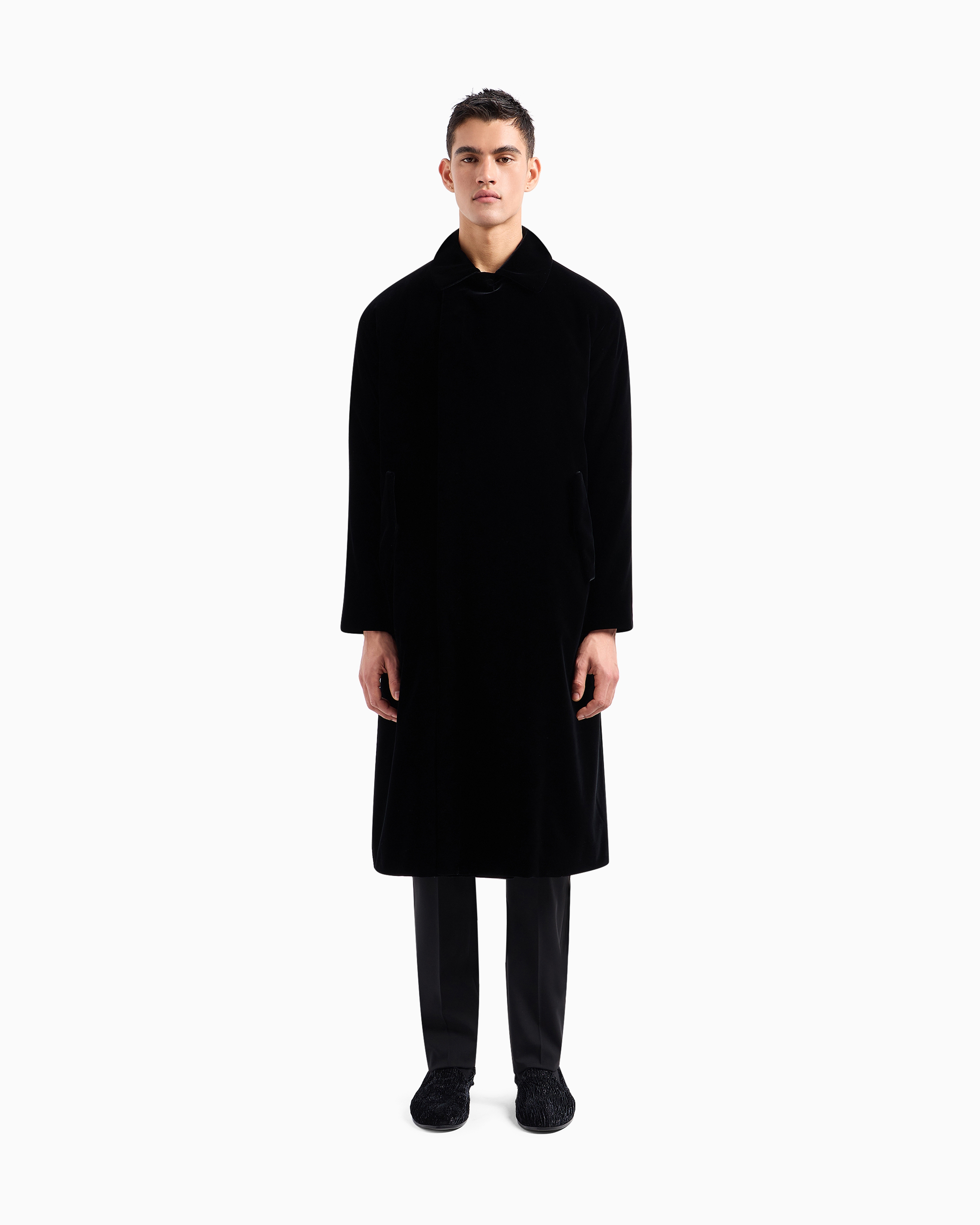 Giorgio Armani 黒 ダブルブレスト ロングコート undefined