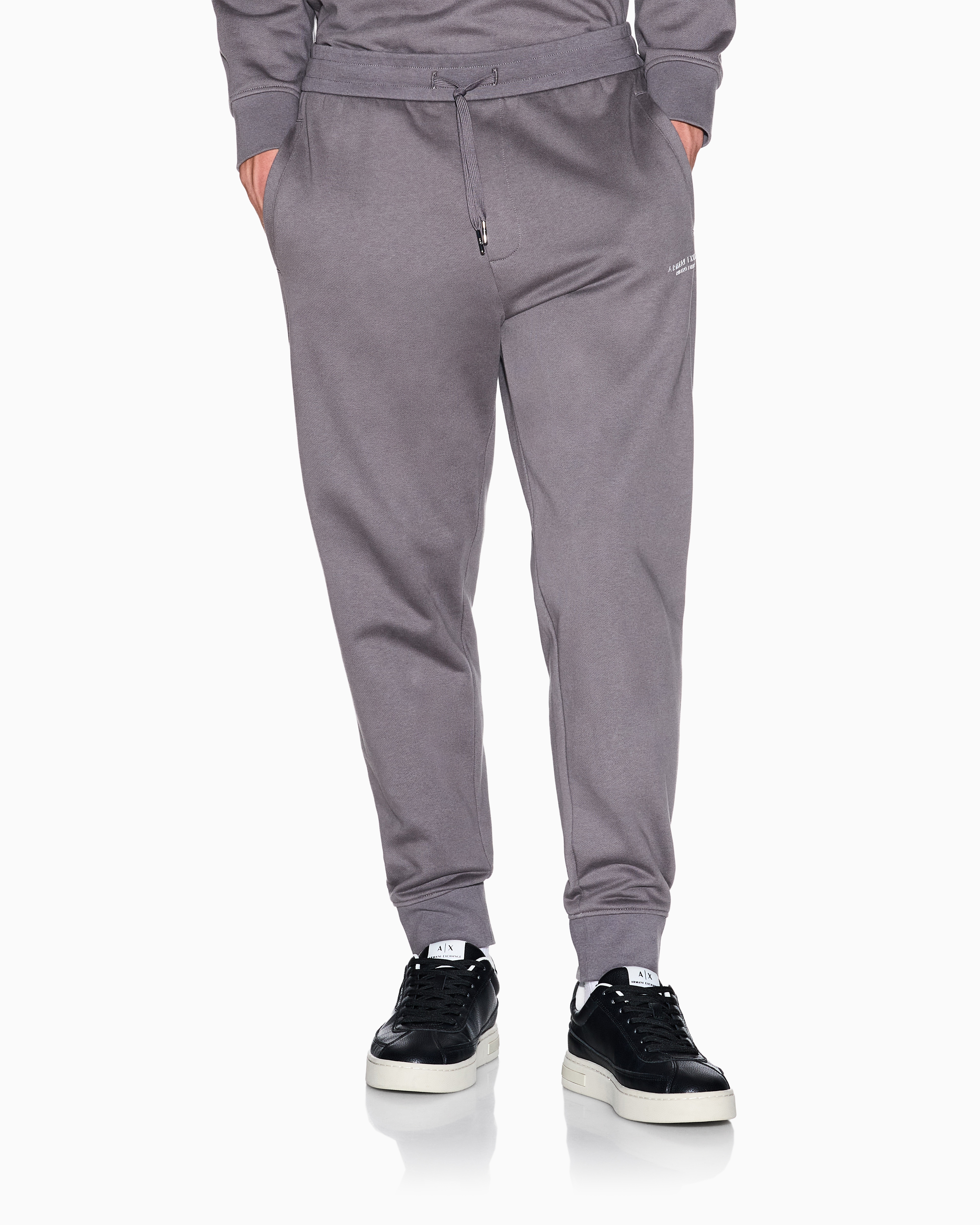 Armani Exchange - Tone Logo Jogger Pants, Man, Grey, Size: M