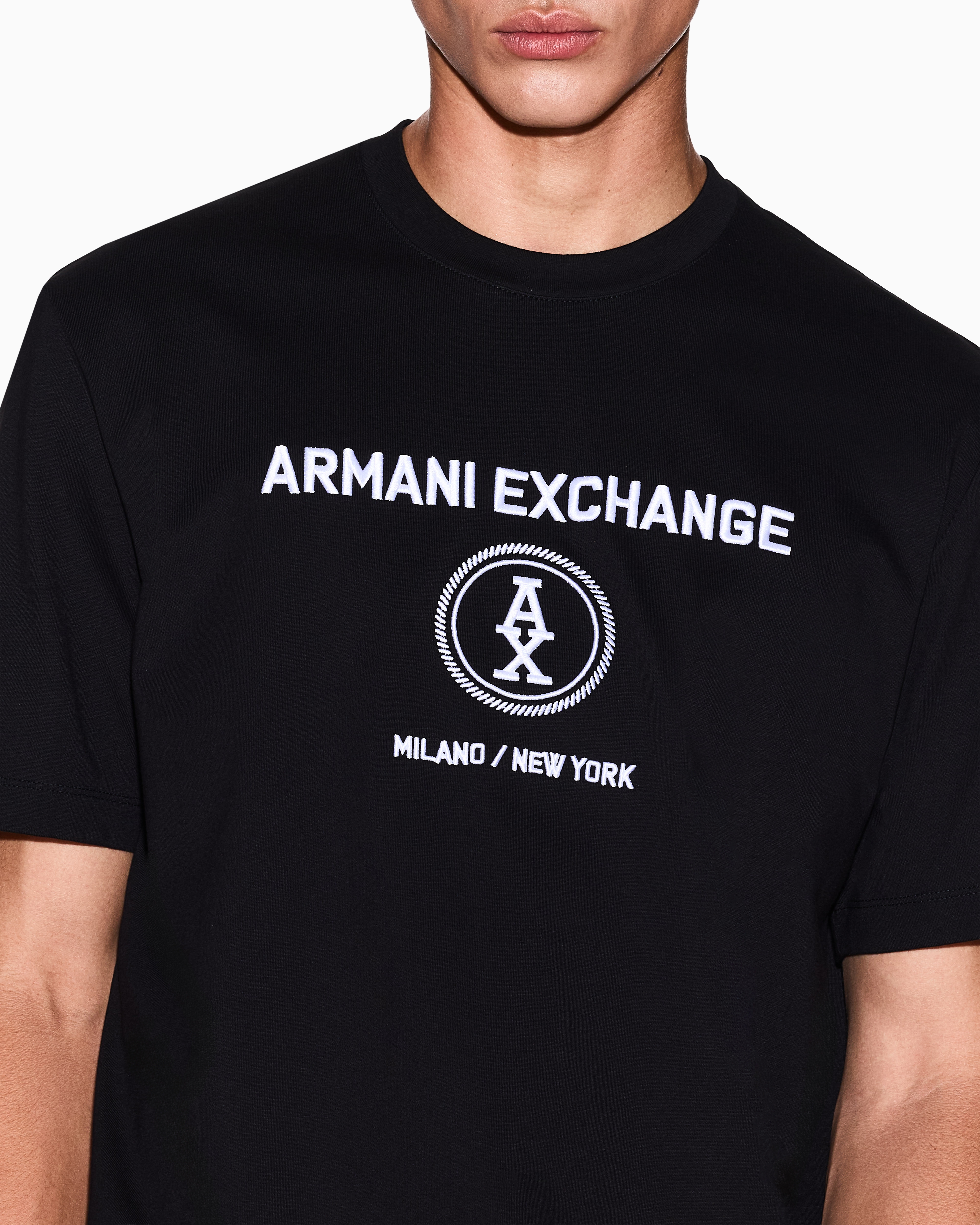 Armani Exchange Regular Fit T-shirts In Black