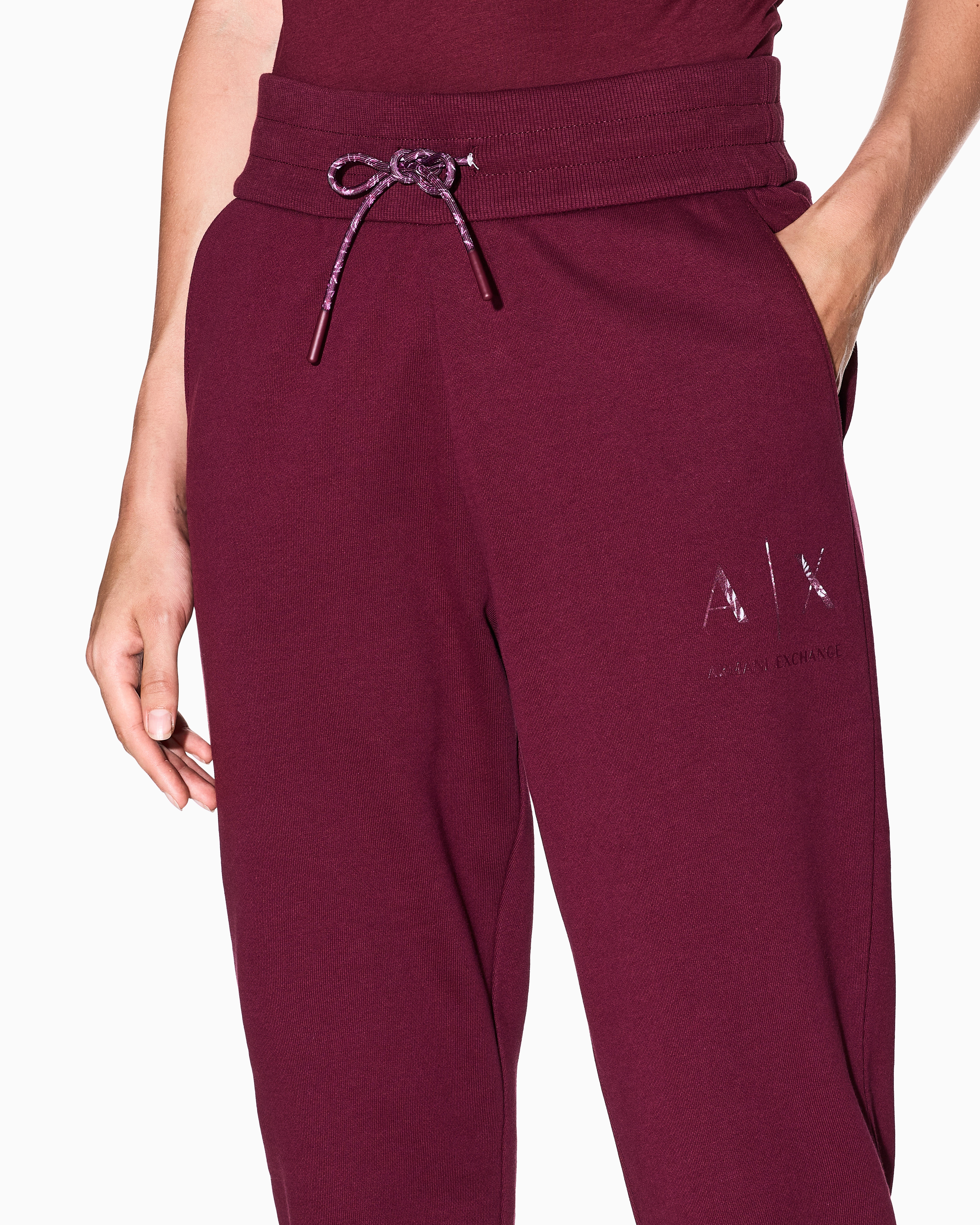 Armani Exchange - Sweatpants, Woman, Burgundy, Size: