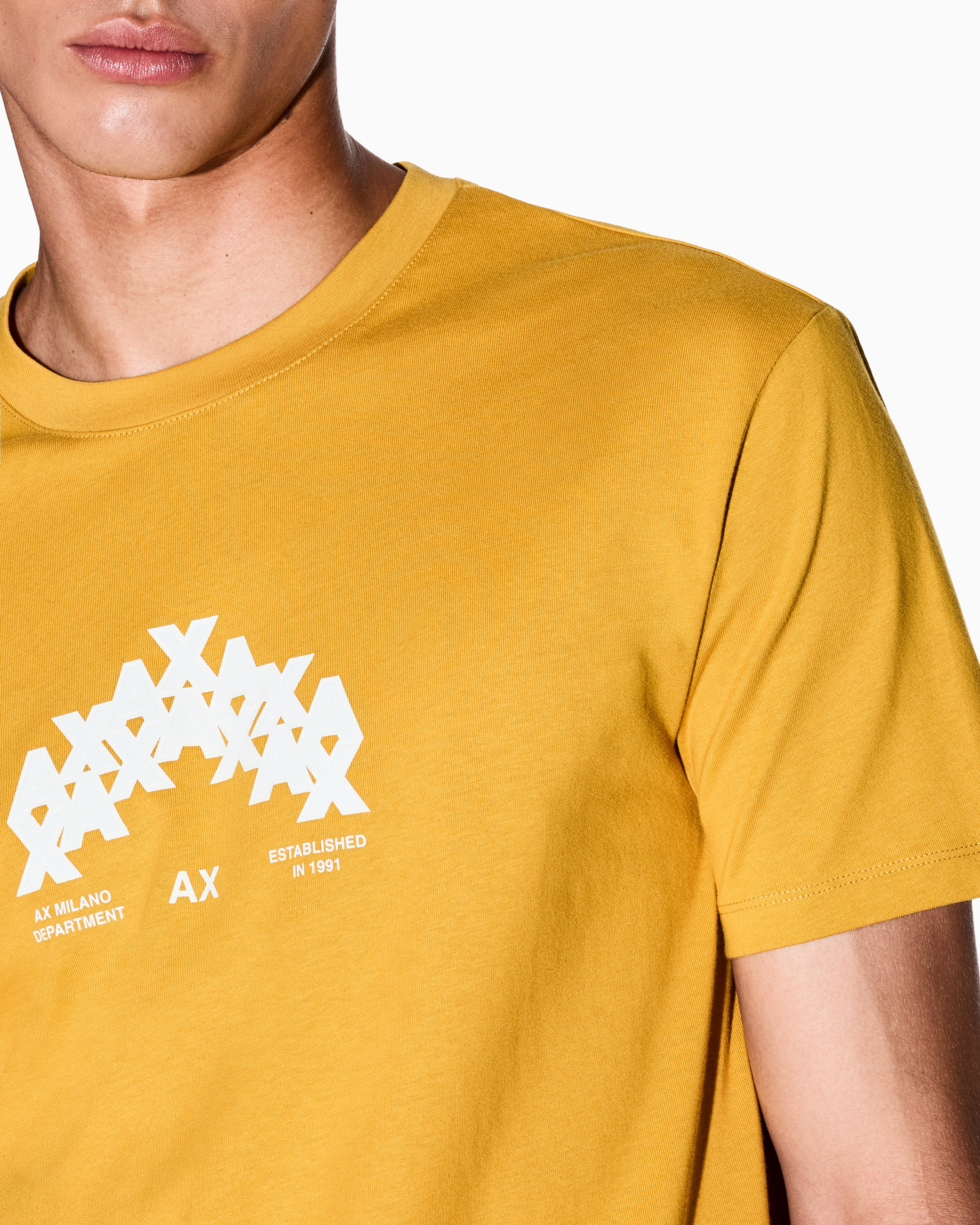 Armani Exchange - Regular Fit T-Shirts, Man, Yellow, Size: M