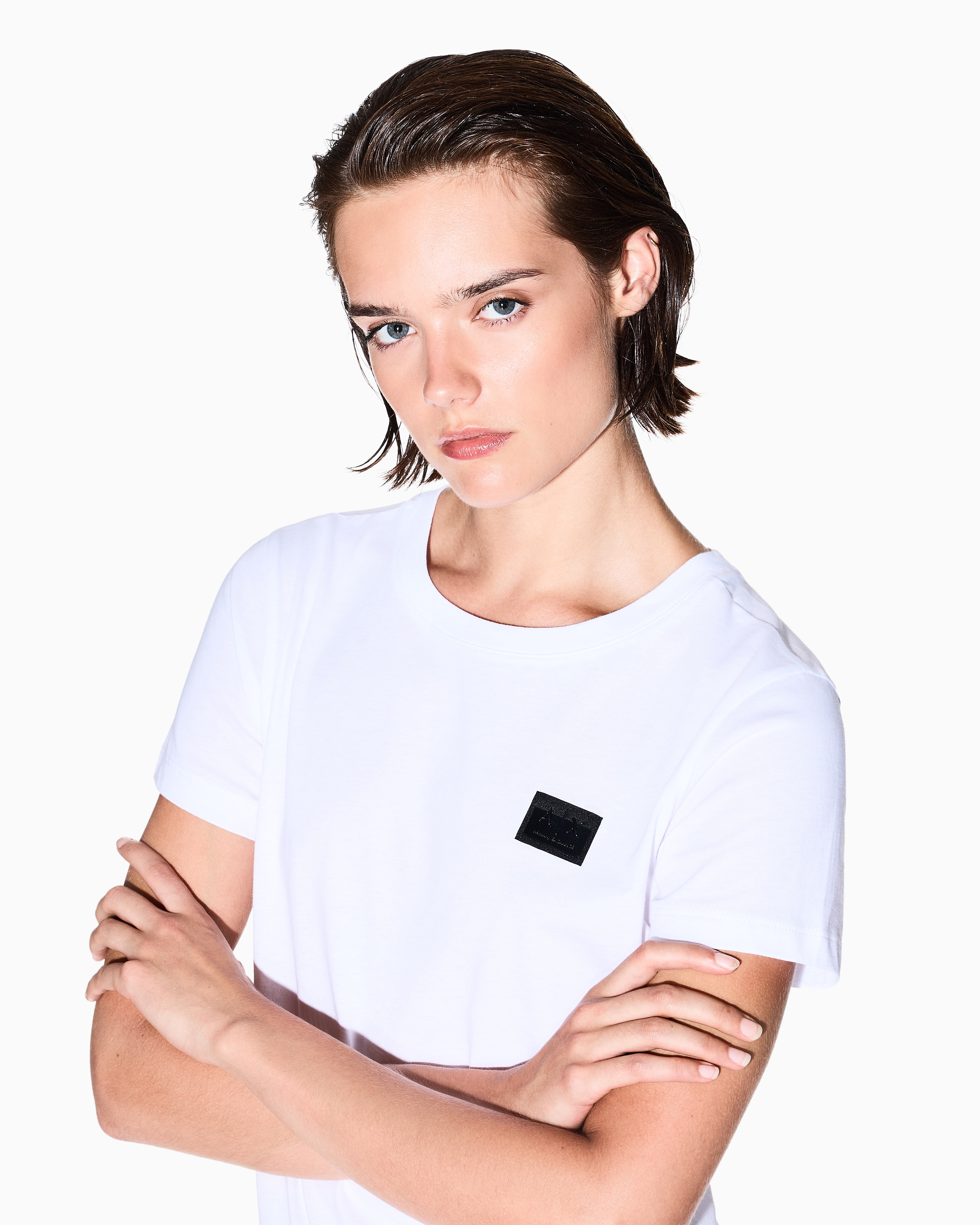 Armani Exchange - Regular Fit T-Shirts, Woman, White, Size: