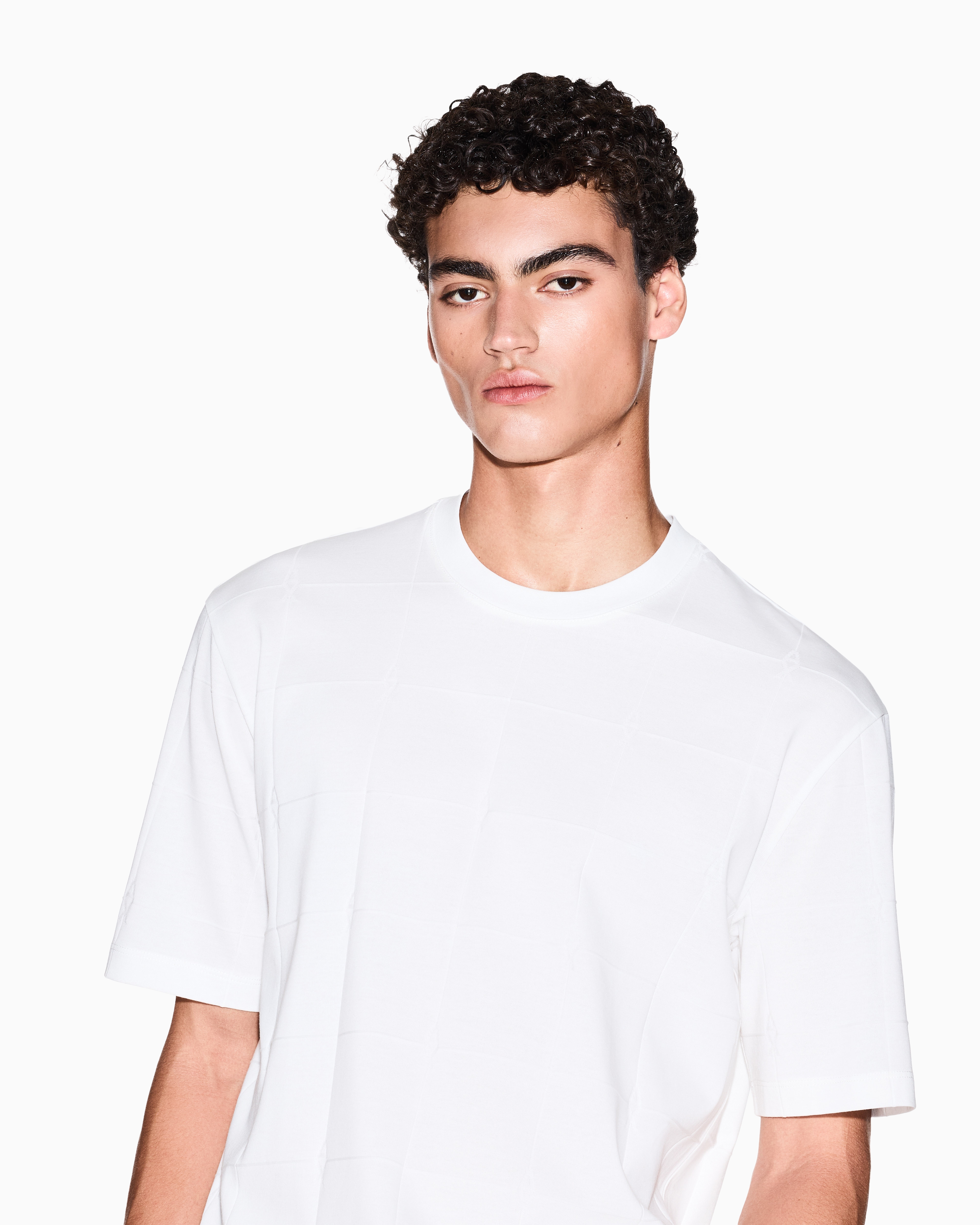 Armani Exchange Patterned Short-sleeved Shirt In White