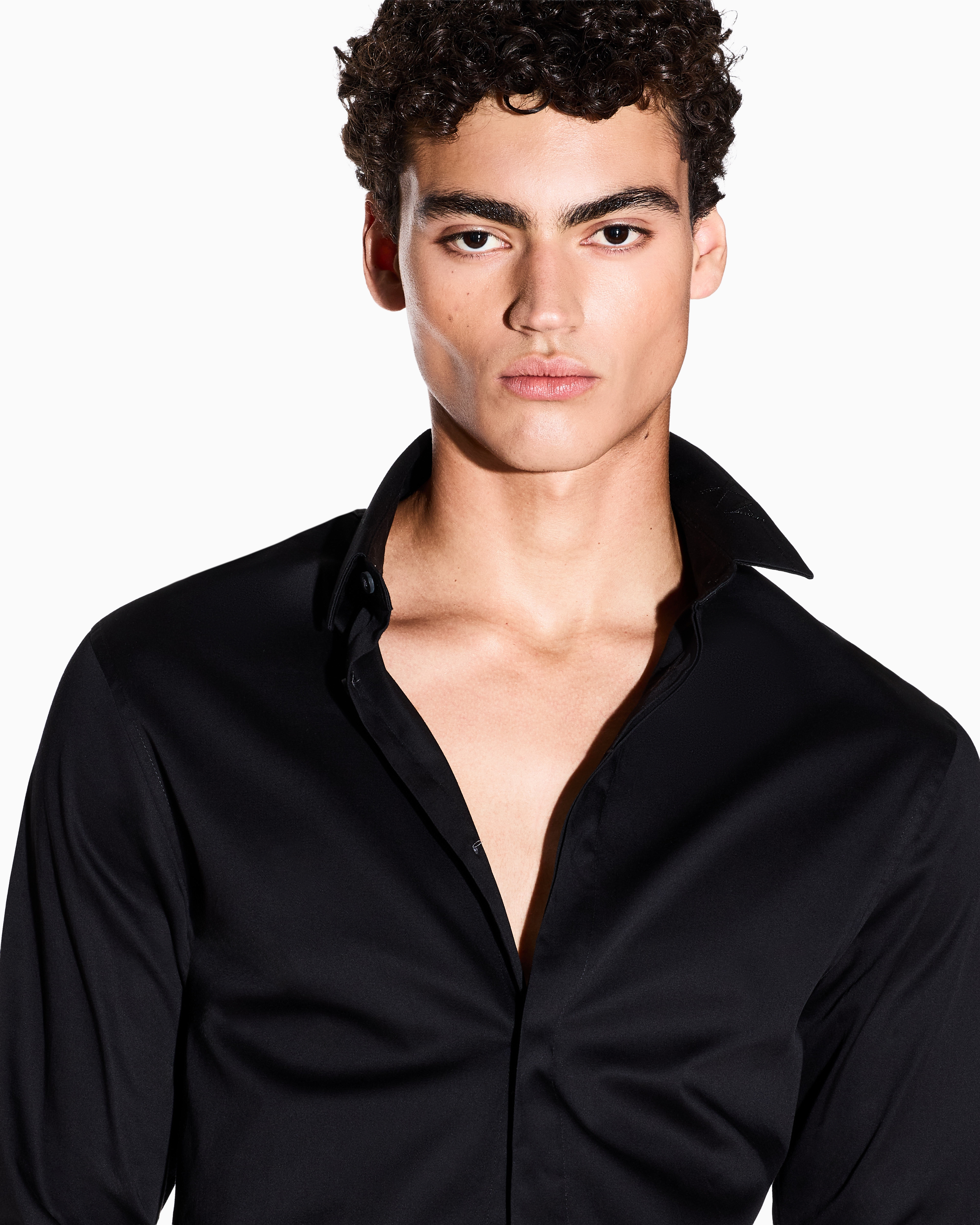 Armani Exchange - Classic Shirts, Man, Black, Size: