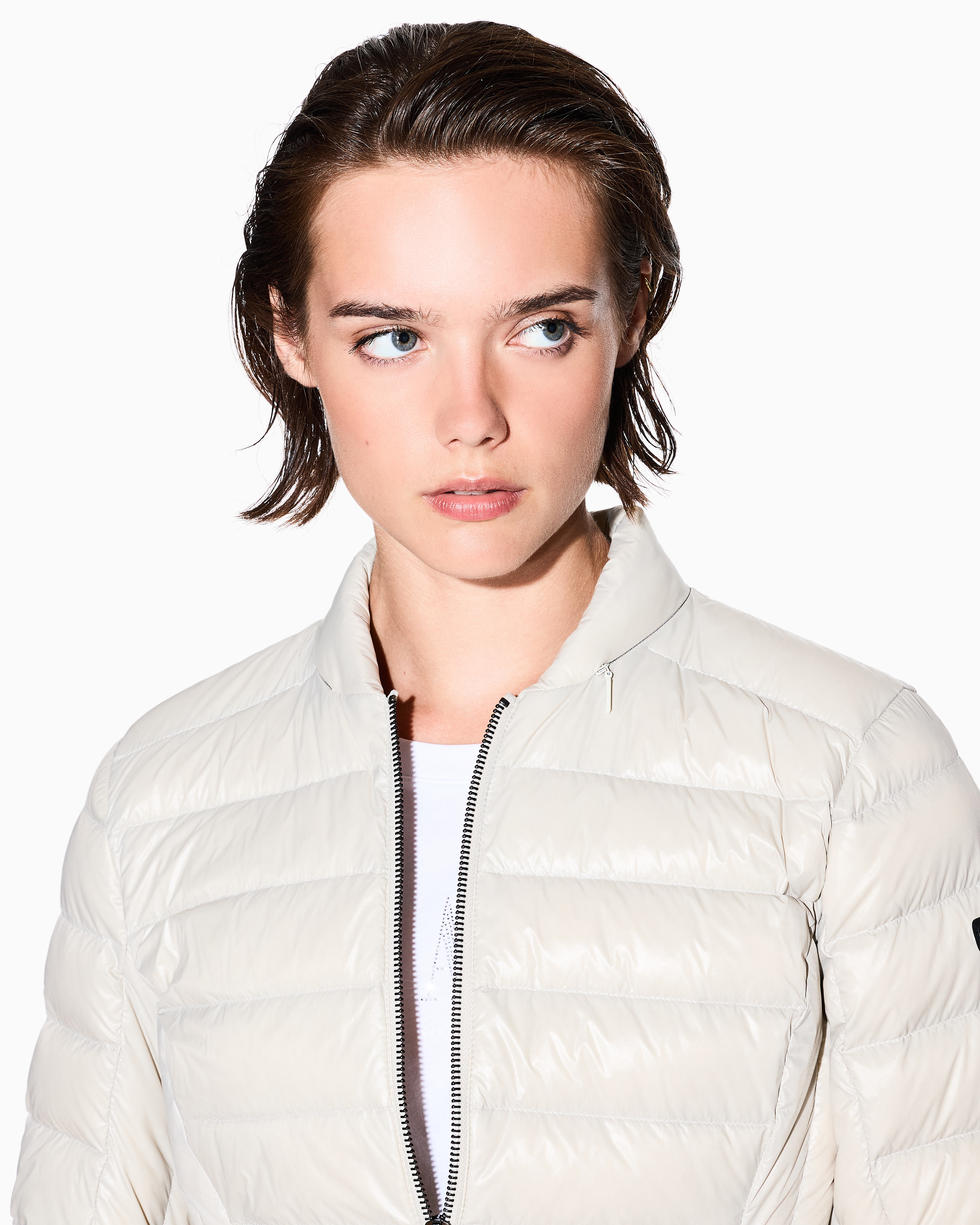 Armani Exchange -  Packable Quilted Down Jacket, Woman, Beige, Size: