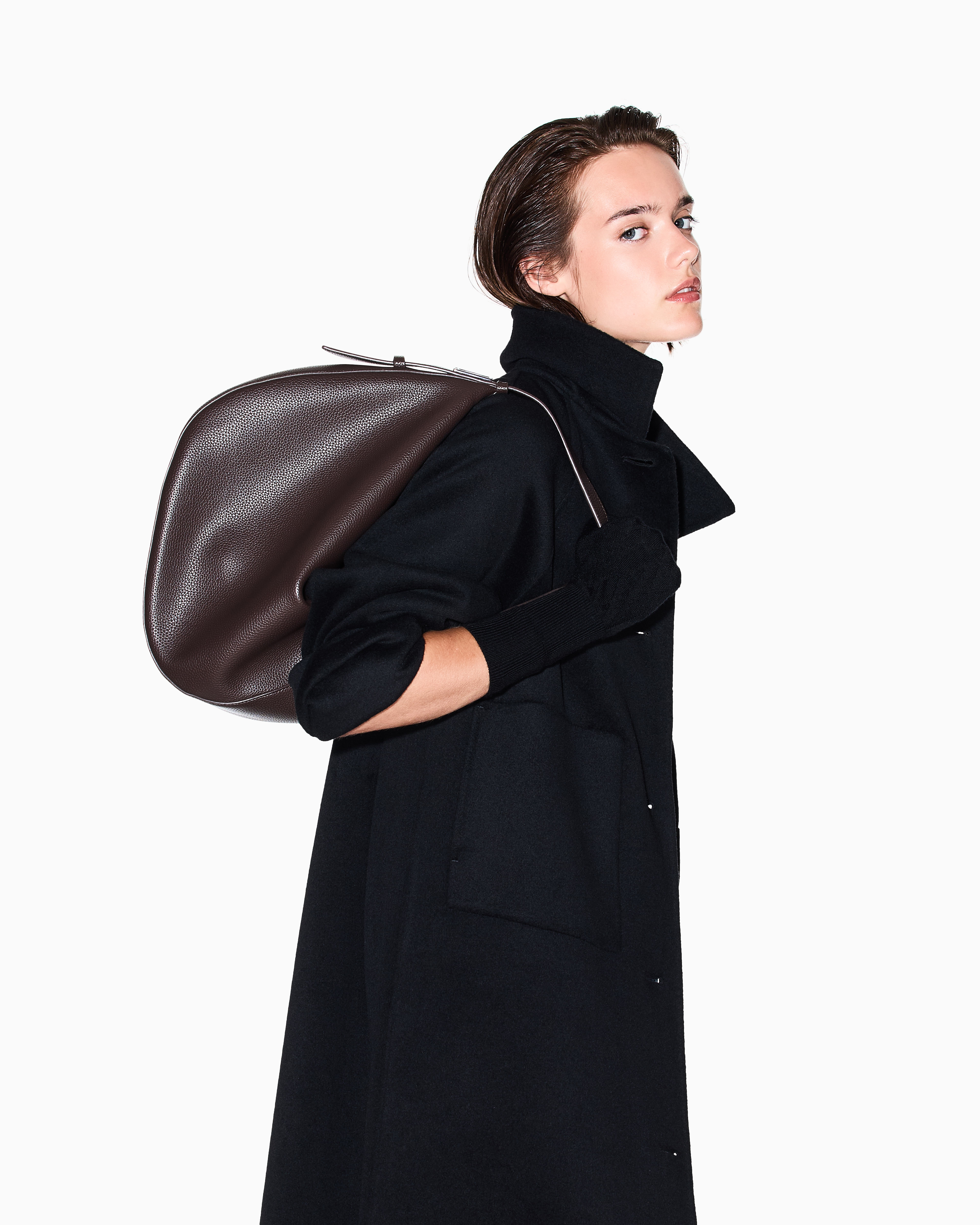 Armani Exchange - ASV Logo Hobo Shoulder Bag, Woman, Brown, Size: TU