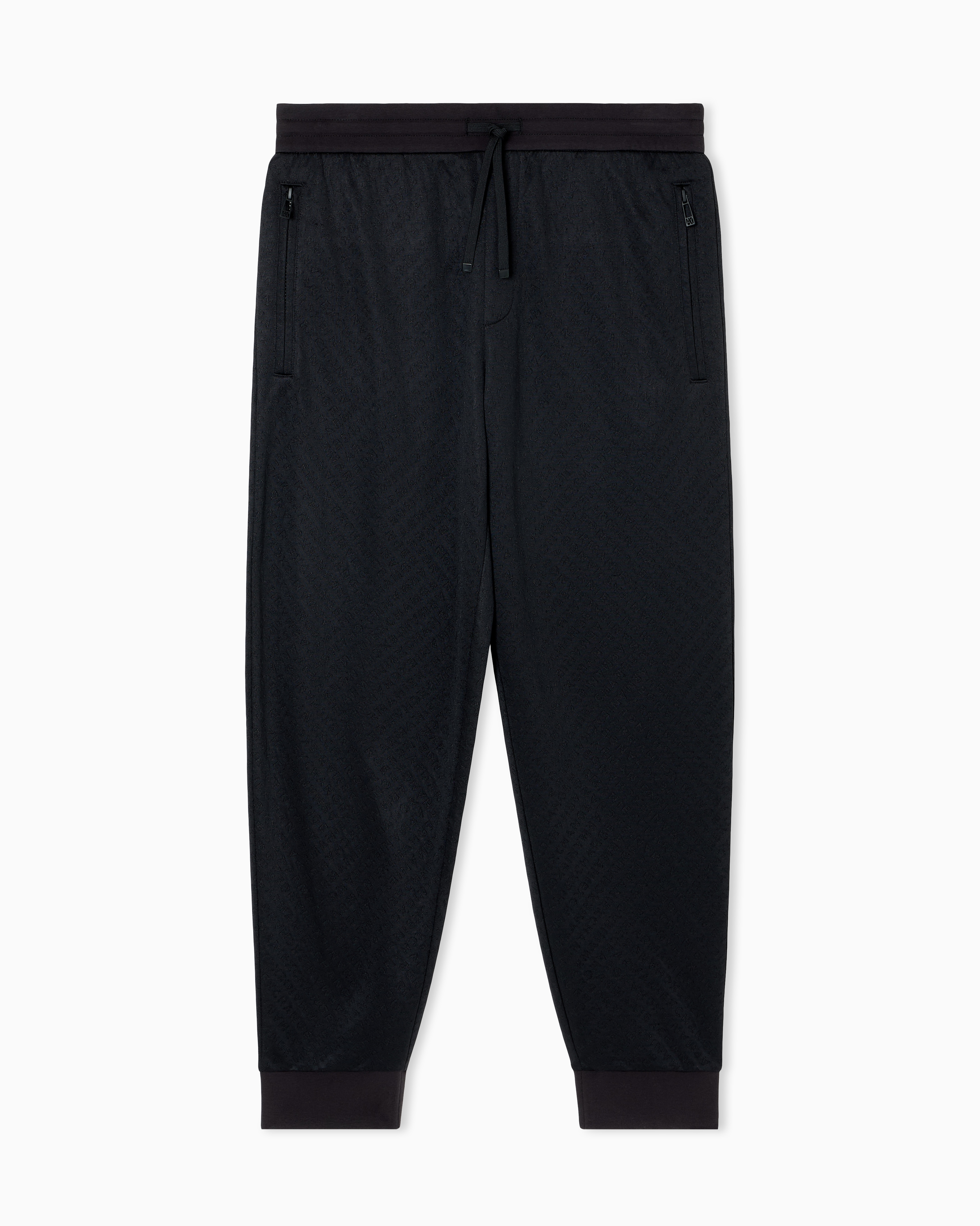 Armani Exchange Micro-textured Jogger Pants In Black