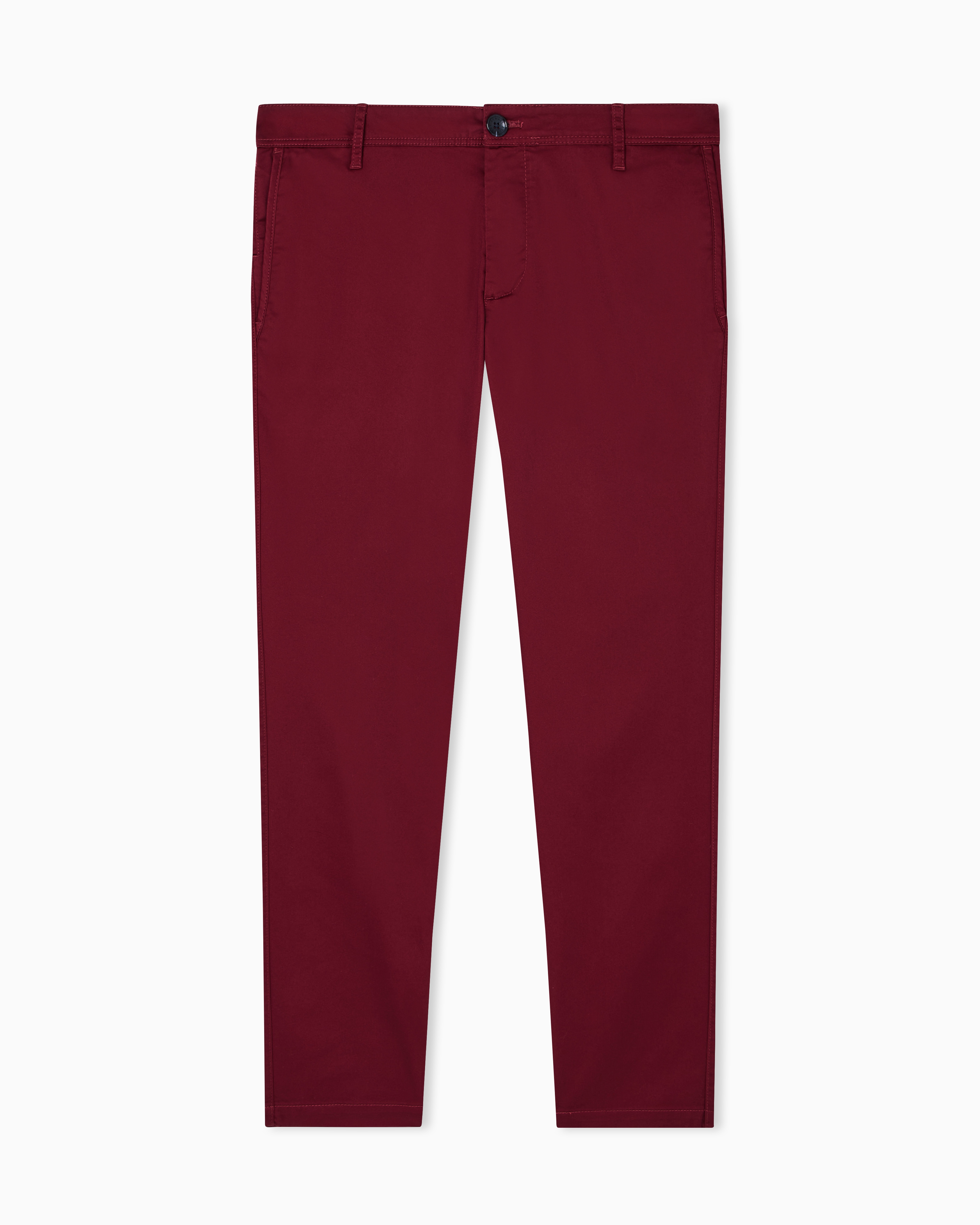 Armani Exchange Stretch Cotton Chinos In Burgundy