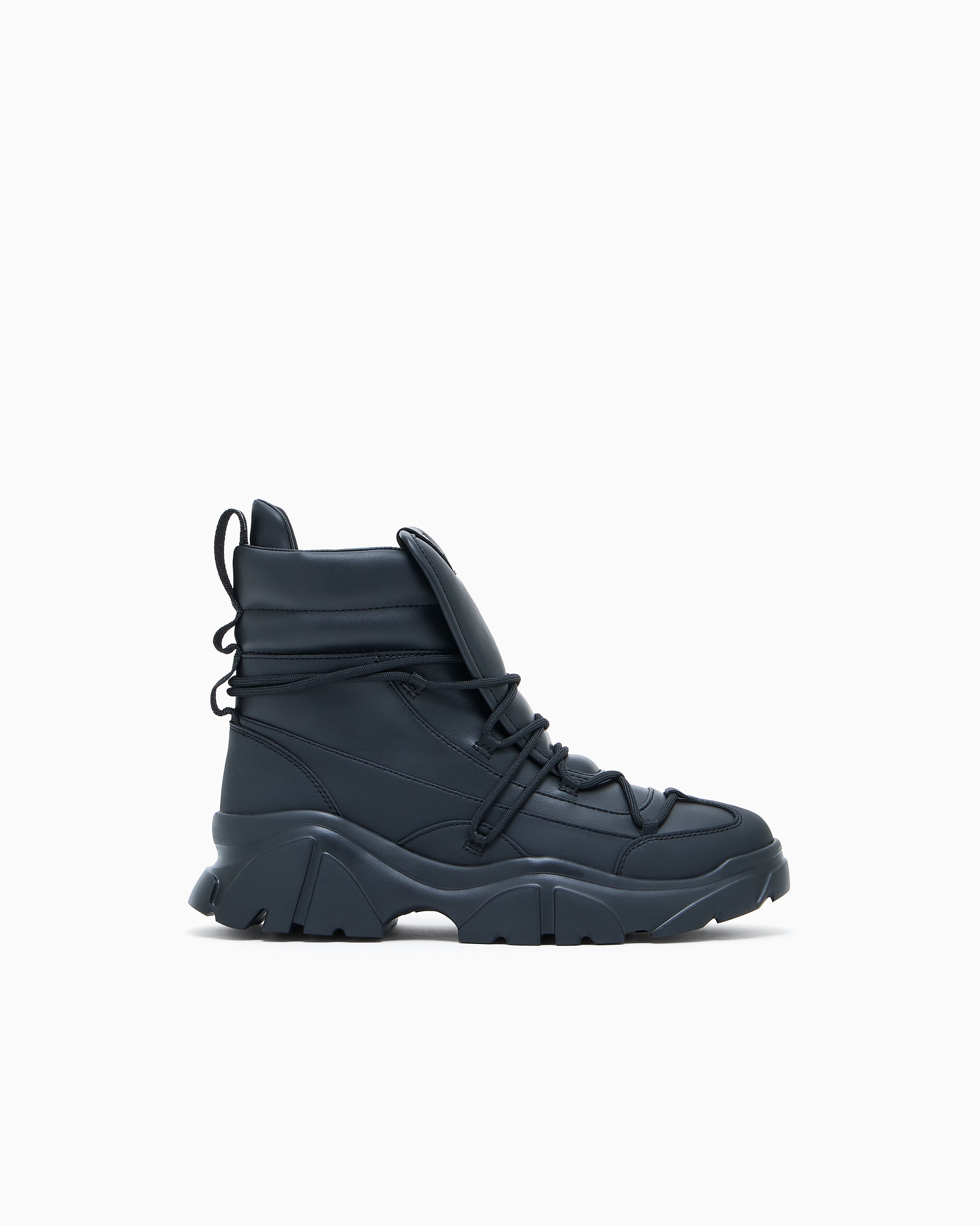 Ea7 Flakes Chunky-sole Ankle Boots In Blue