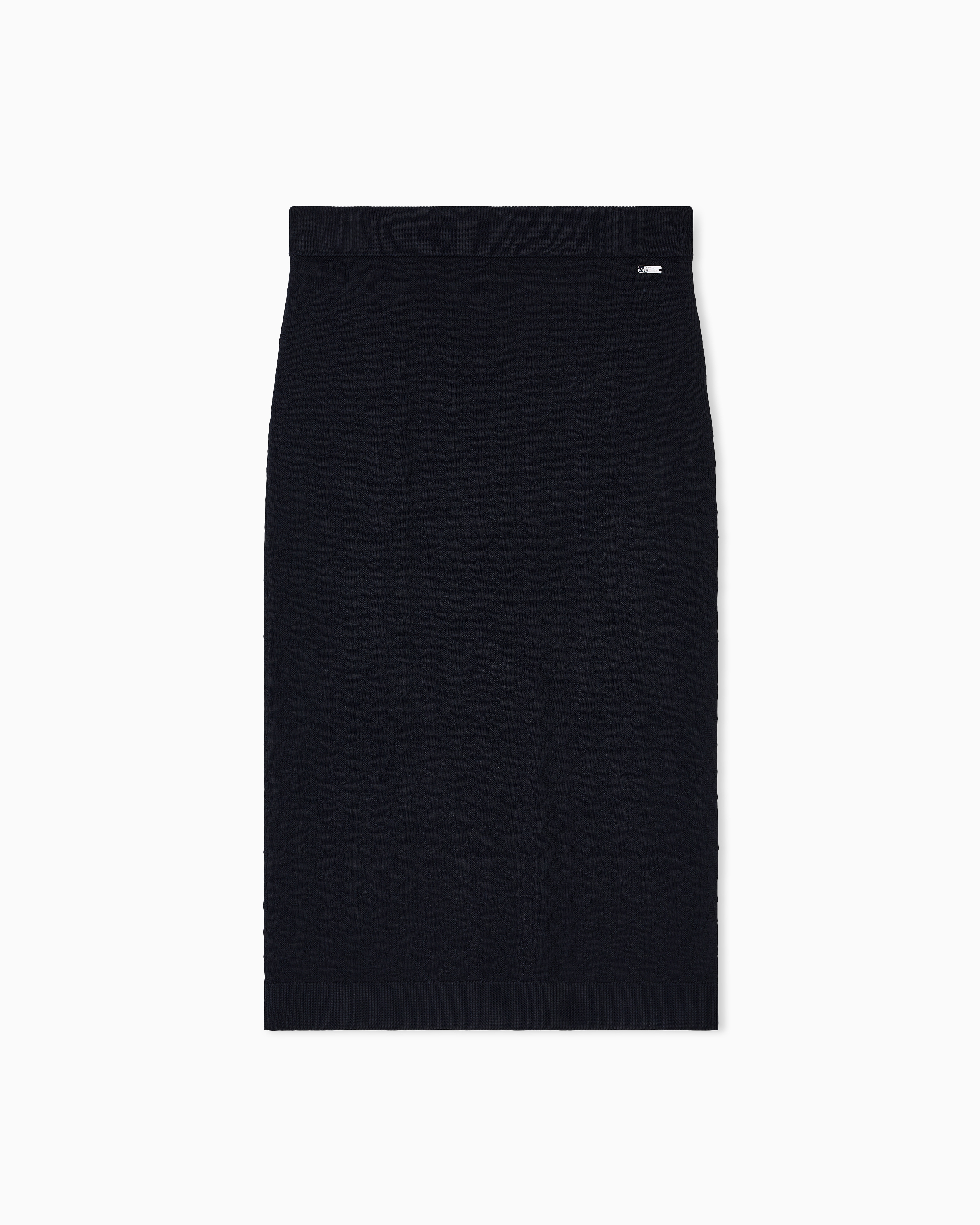 Armani Exchange - Pencil skirt with allover logo, Woman, Black, Size: