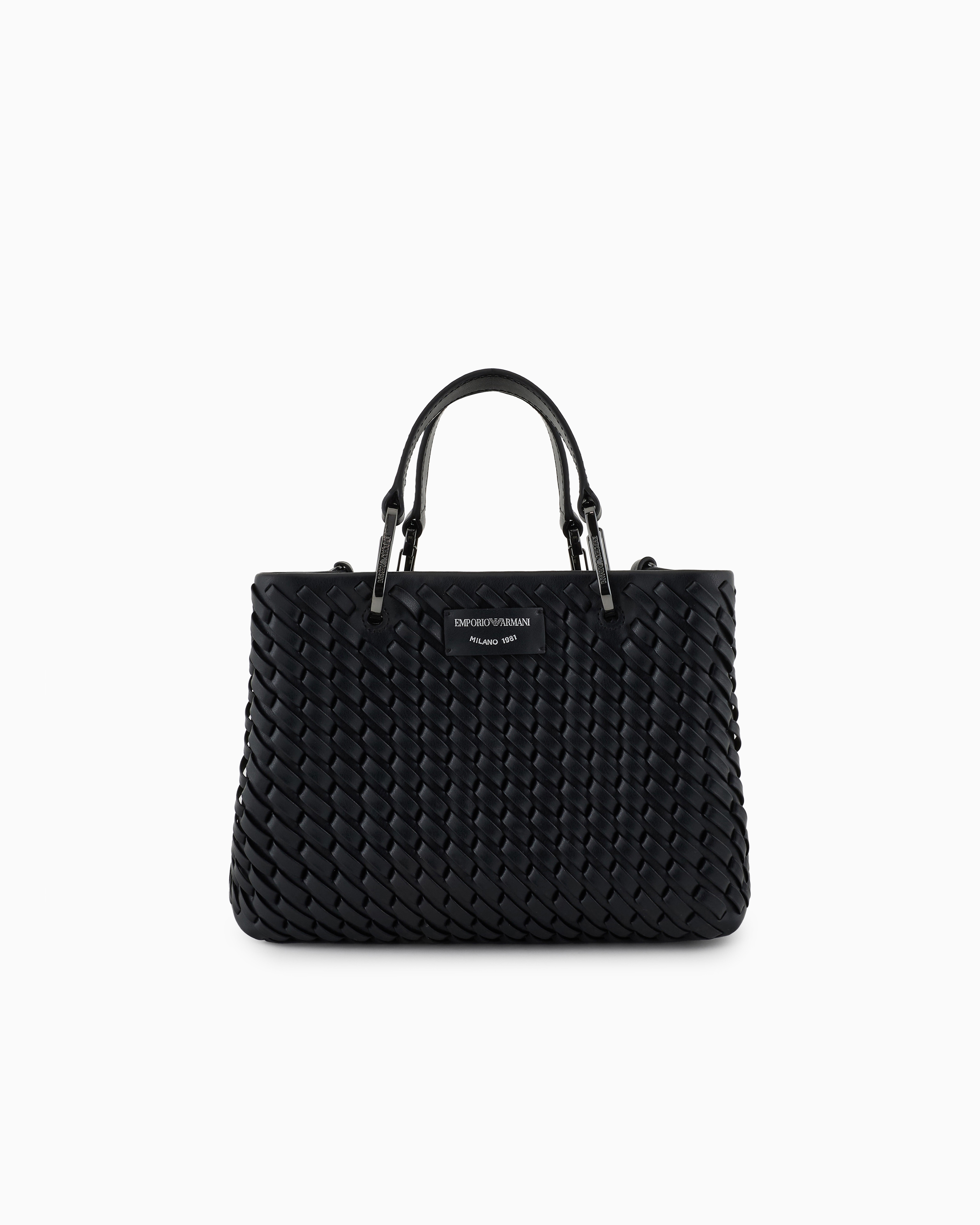 MyEA ショッパー 編み込みレザー スモール | Emporio Armani