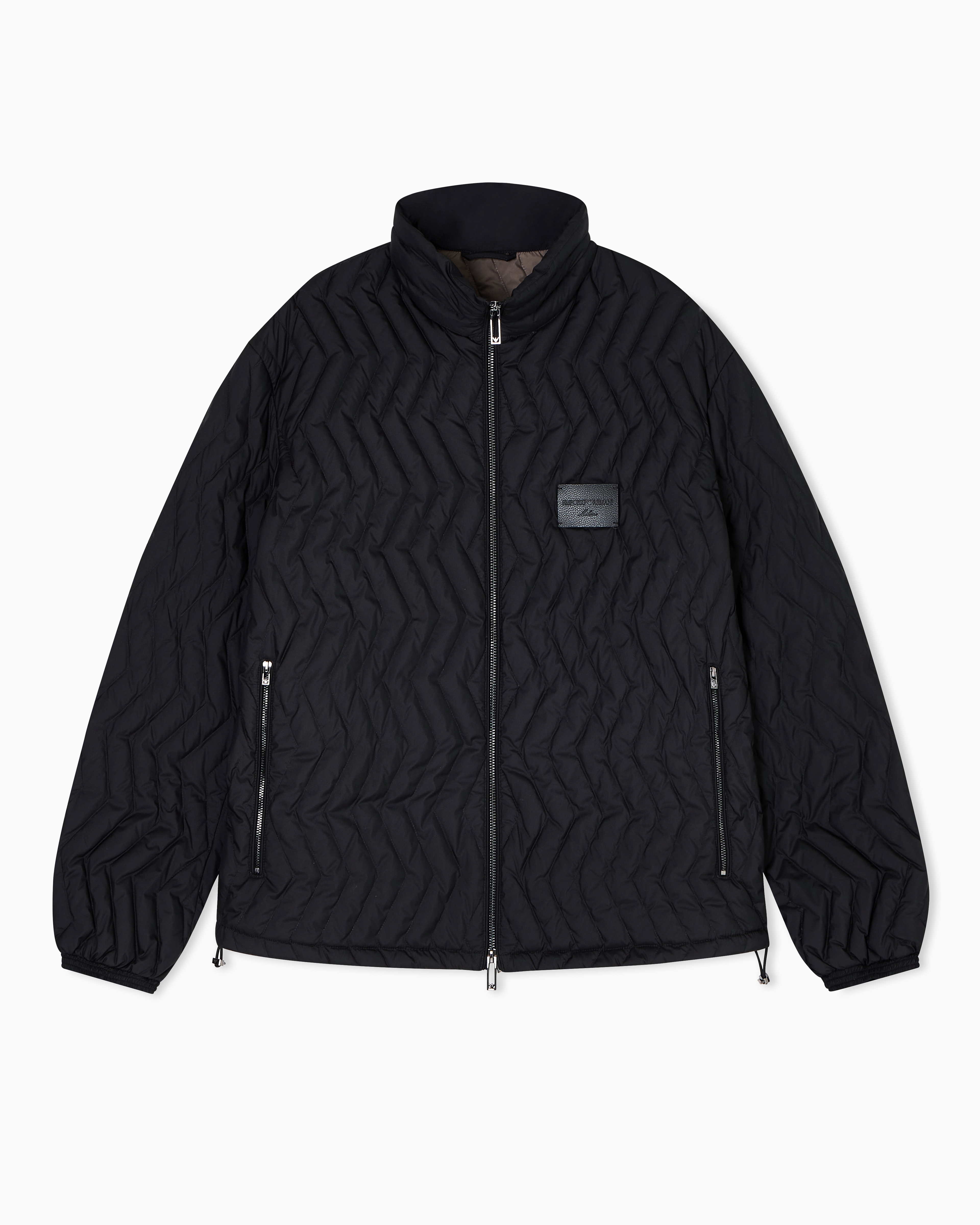 EMPORIO ARMANI アルマーニ ノーカラーベルベットジップジャケット ARMANI COLLEZIONI / アルマーニコレツォーニ | メッシュ
