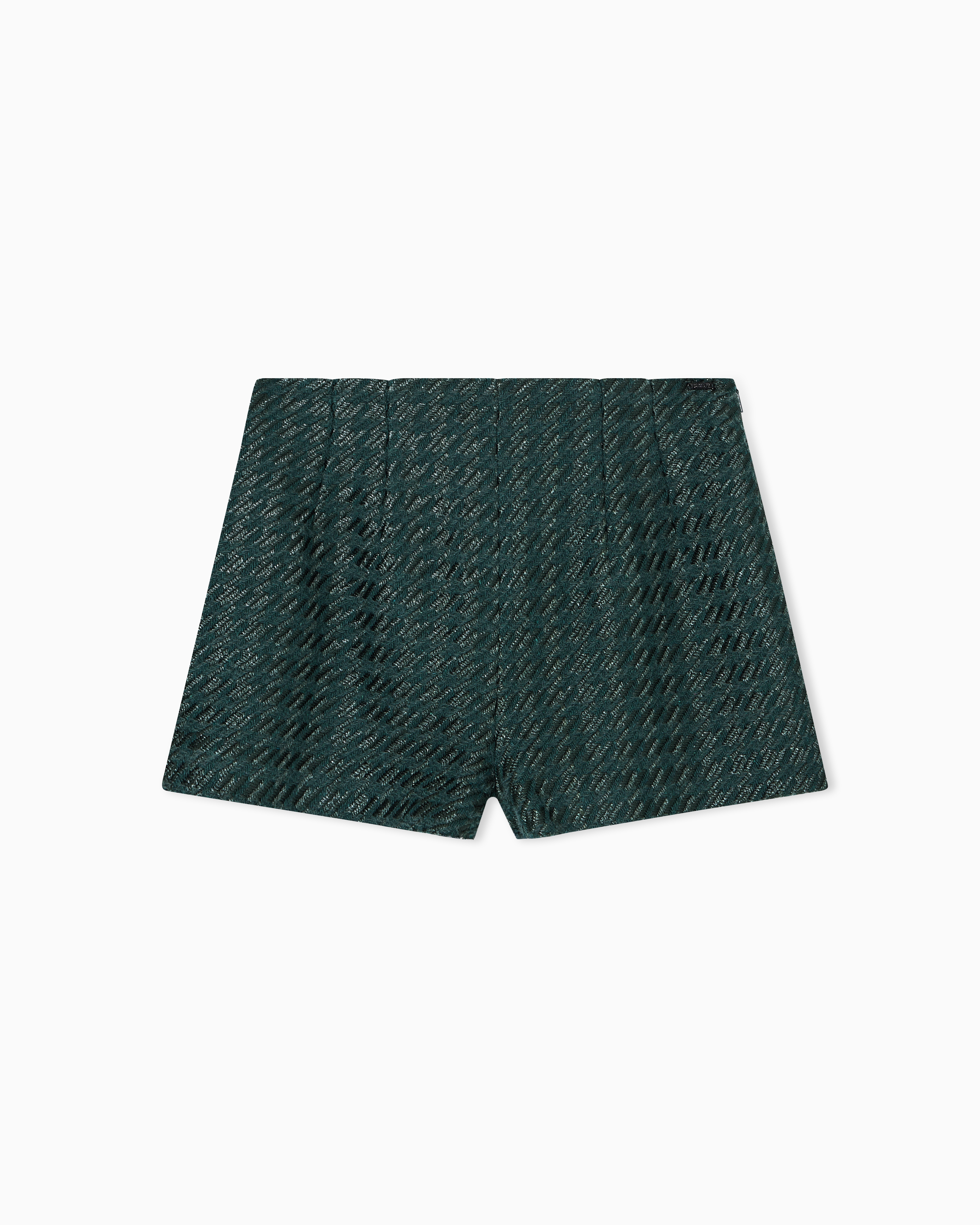 Armani Exchange Textured Fabric Shorts In Green
