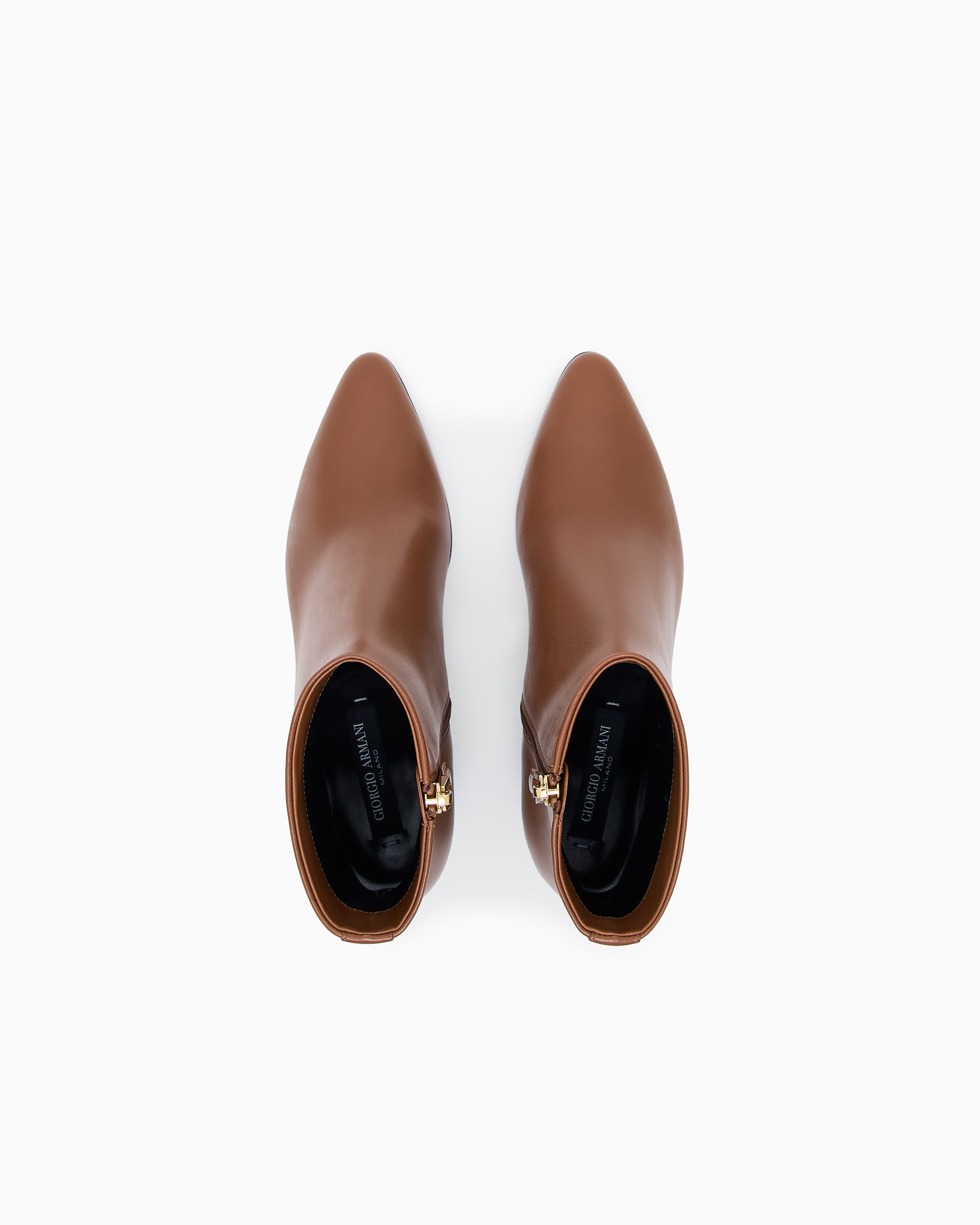 Giorgio Armani Smooth Leather Heeled Ankle Boots In Multi