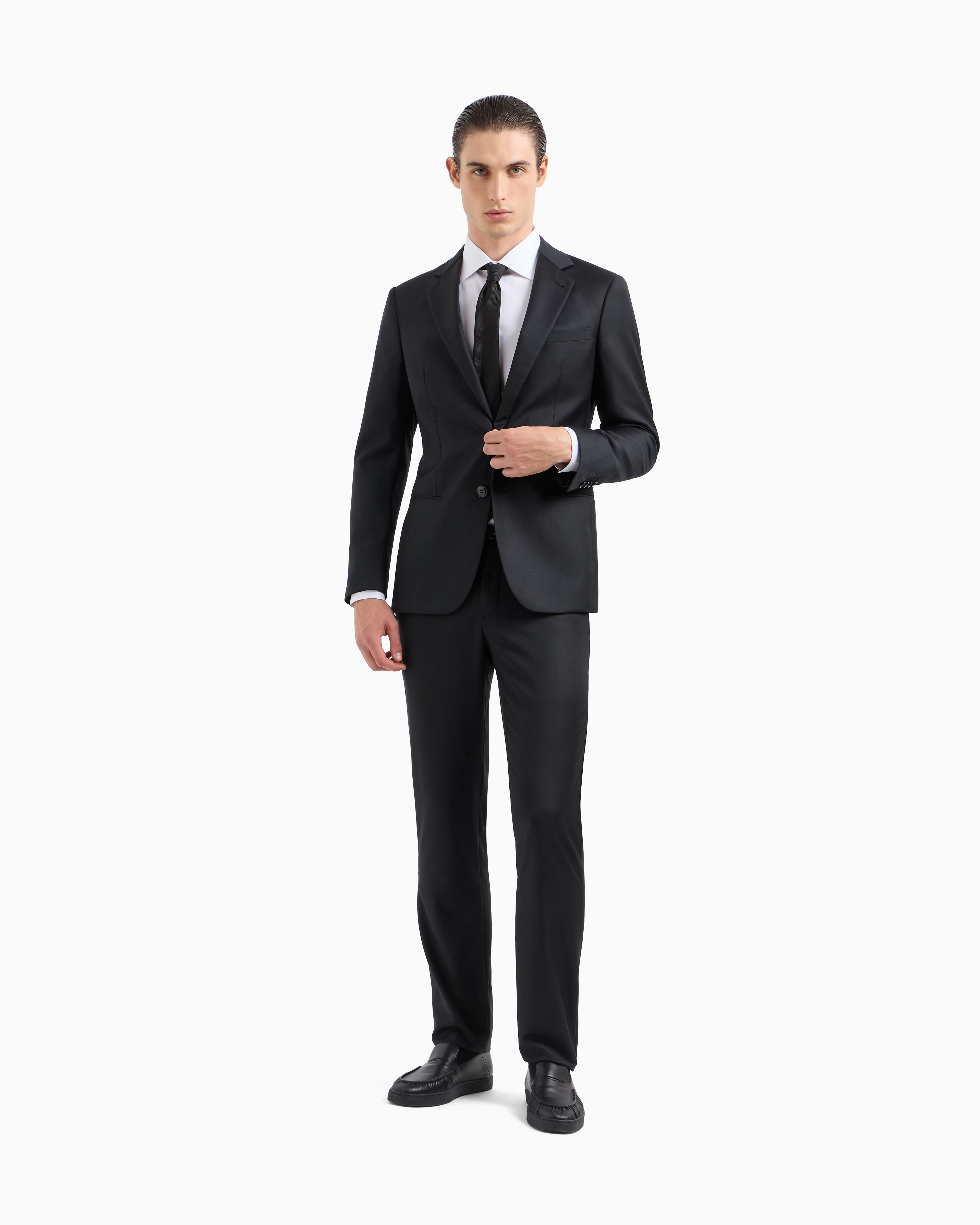 GIORGIO ARMANI 白 チノパン カジュアル　COTTON100% Giorgio Armani Le Collezioni White Striped Cotton Men's