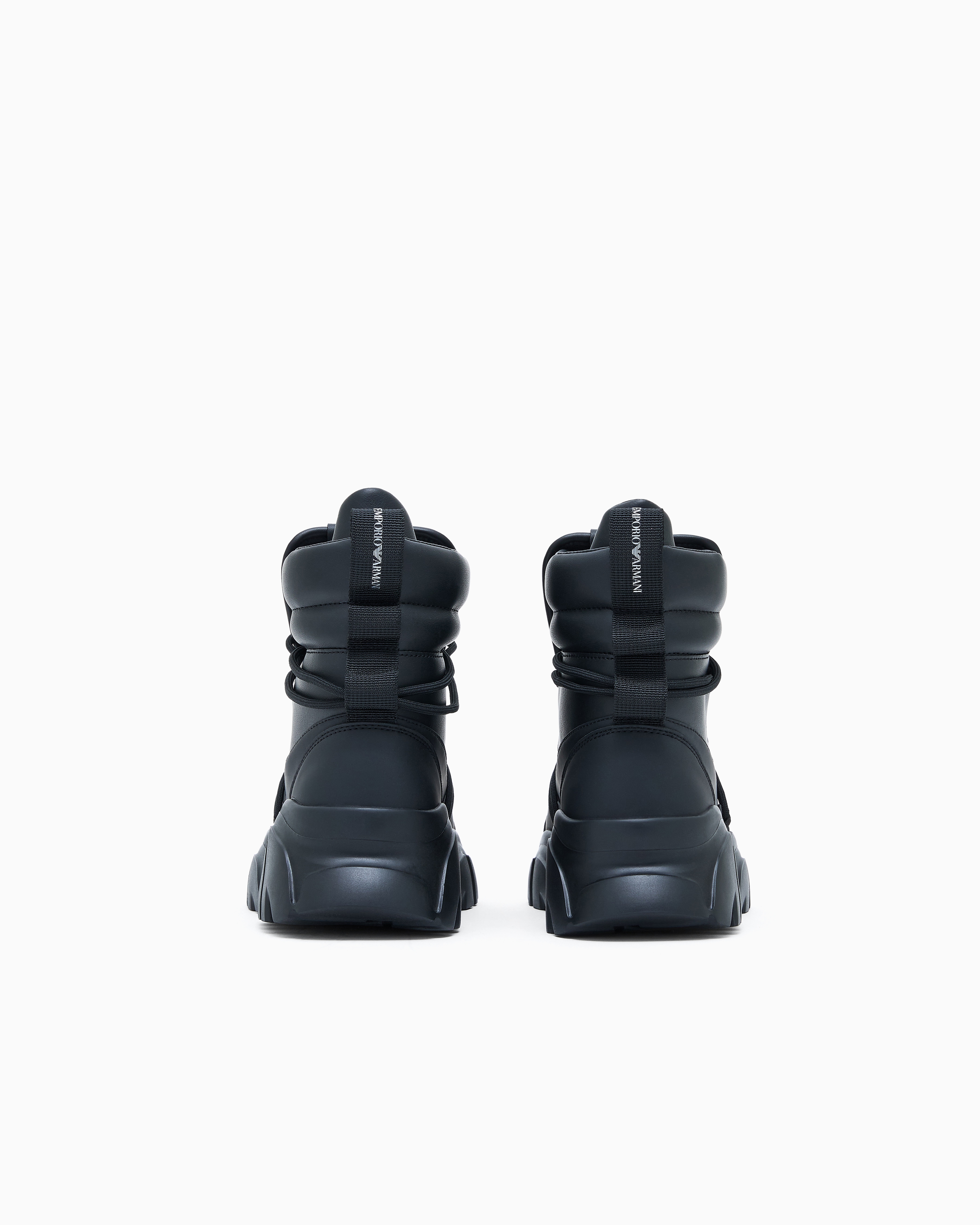 Ea7 Flakes Chunky-sole Ankle Boots In Blue