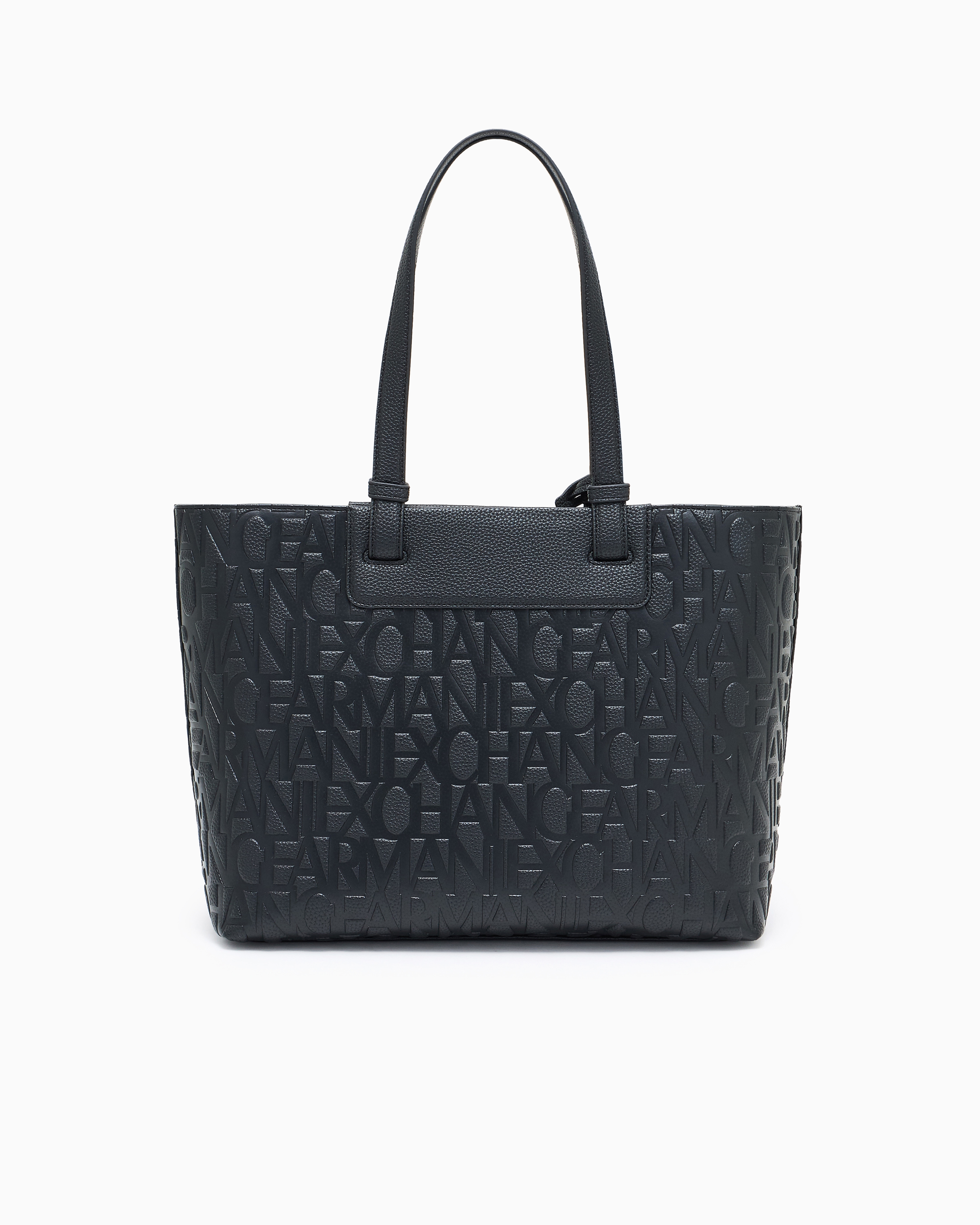 Armani Exchange - Shopper bag with allover logo, Woman, Black, Size: TU