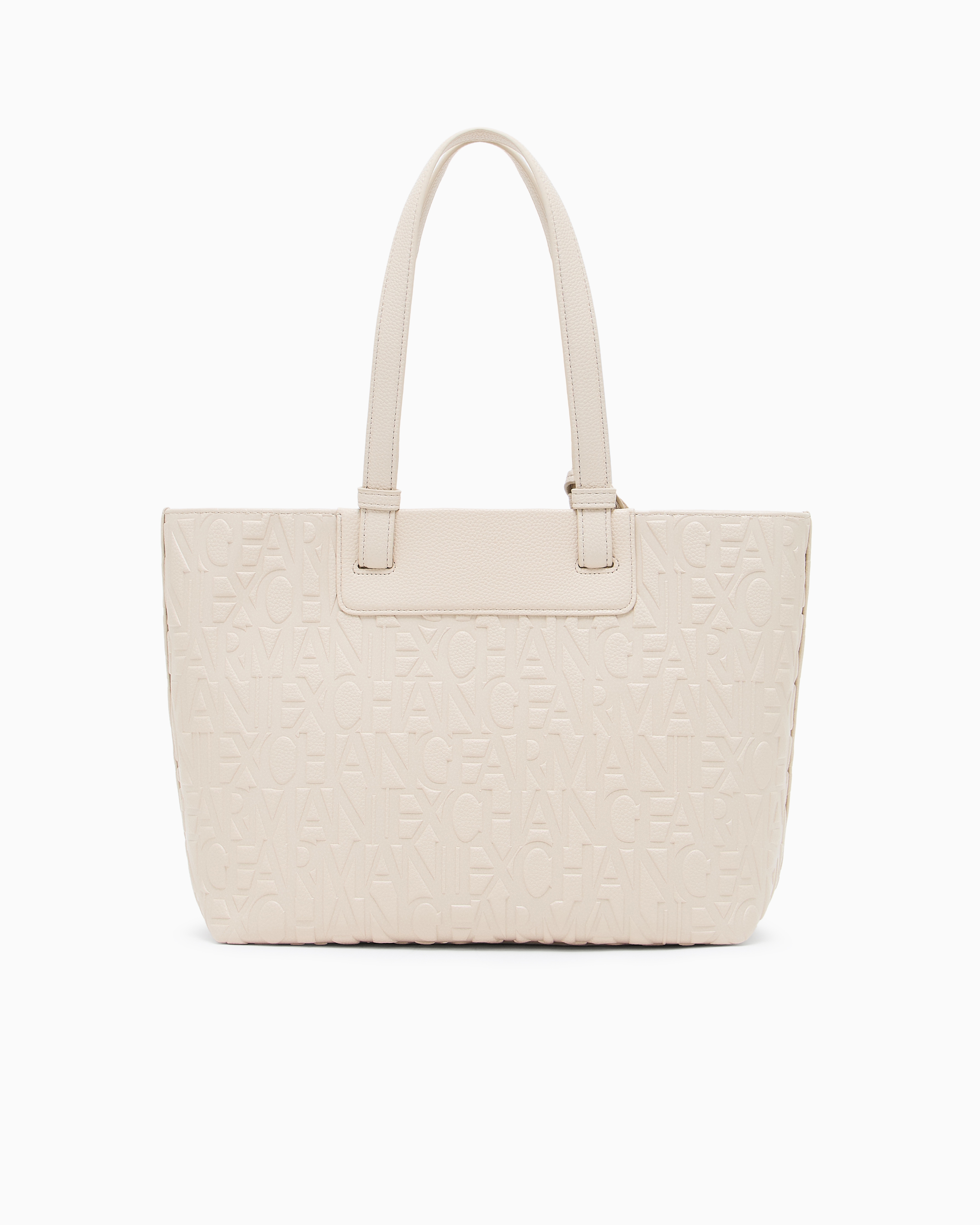 Armani Exchange - Shopper bag with allover logo, Woman, Beige, Size: TU