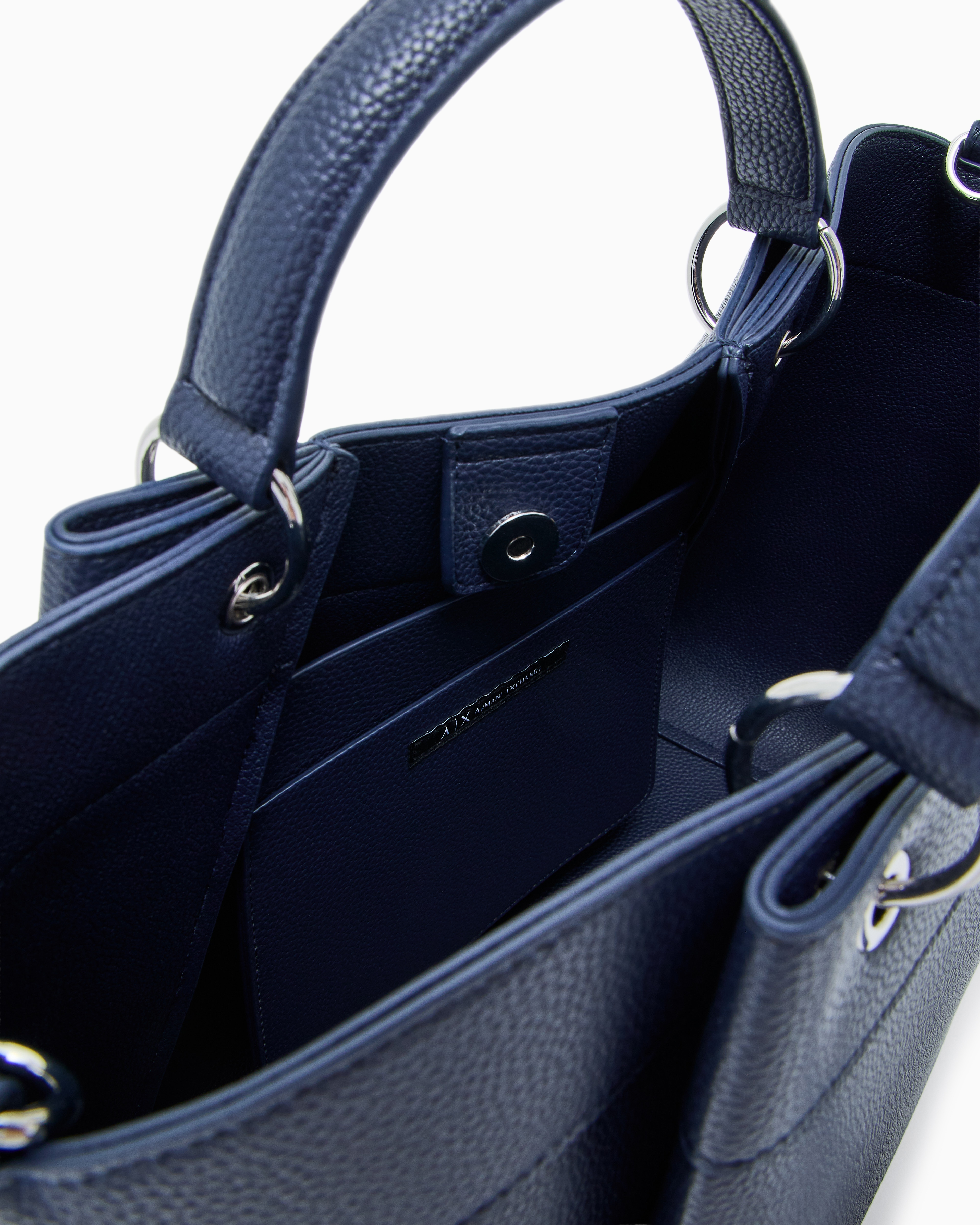 Armani Exchange - Large handbag with degradè shoulder strap, Woman, Navy Blue, Size: TU