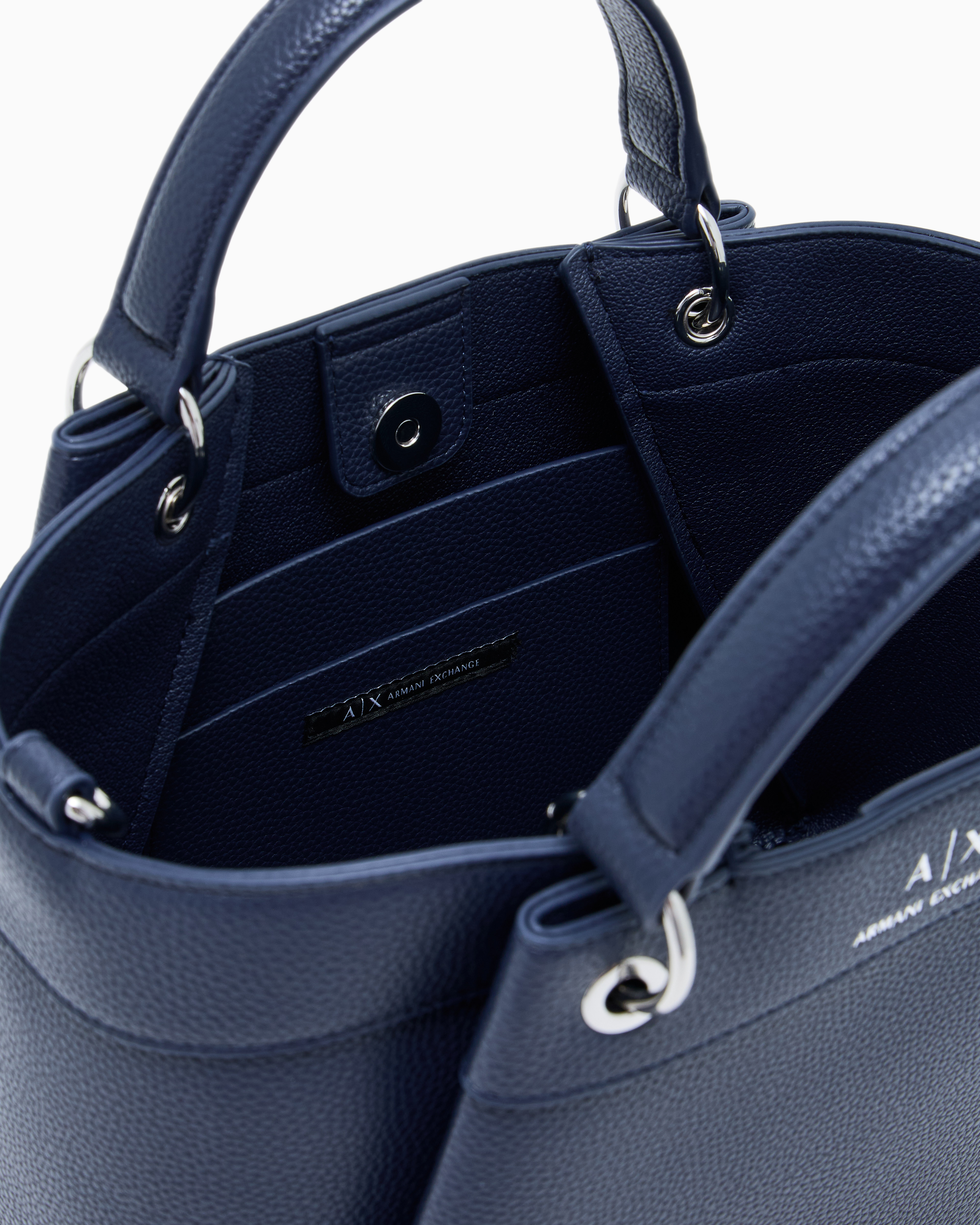 Armani Exchange - Medium handbag with degradè shoulder strap, Woman, Navy Blue, Size: TU
