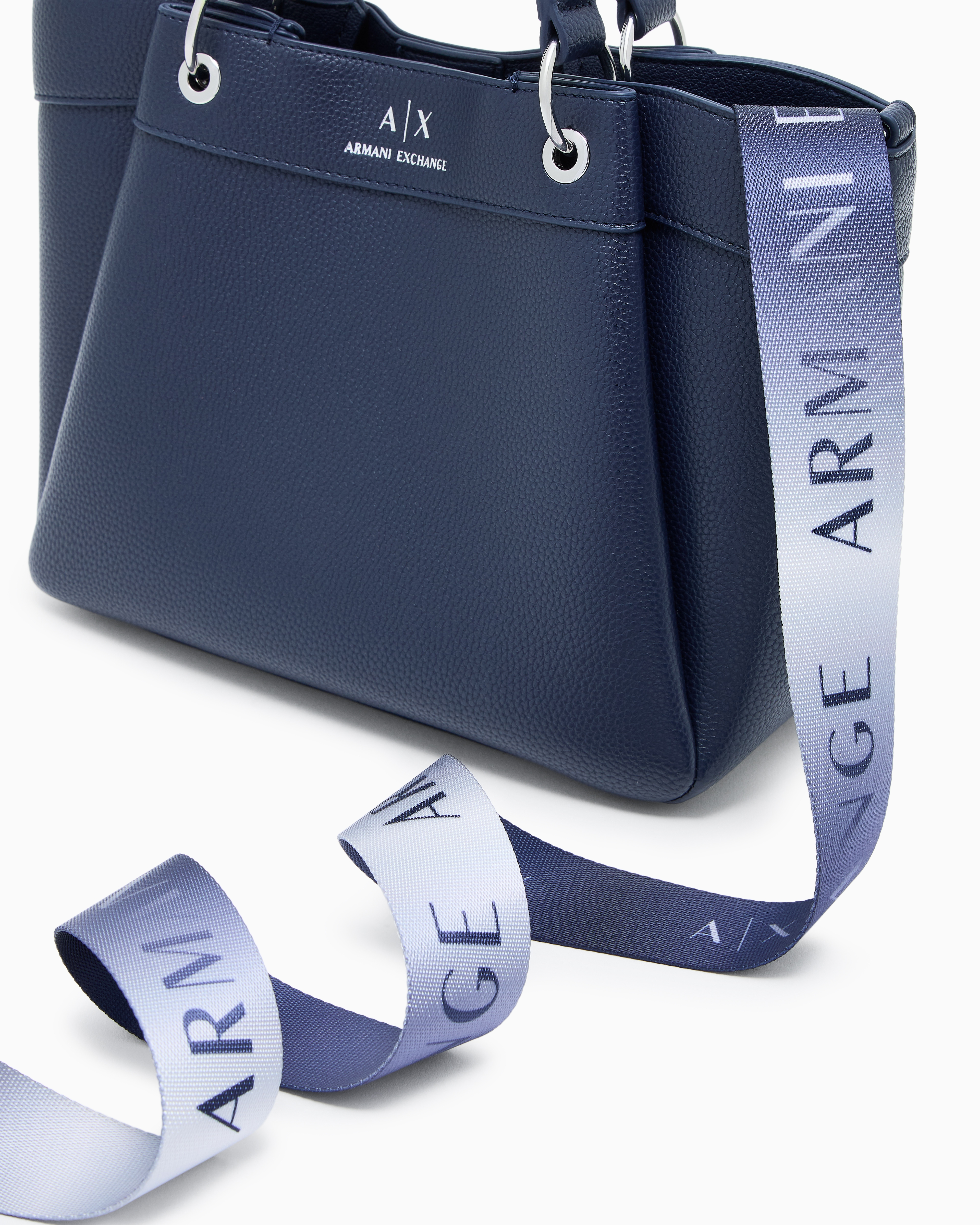 Armani Exchange - Medium handbag with degradè shoulder strap, Woman, Navy Blue, Size: TU