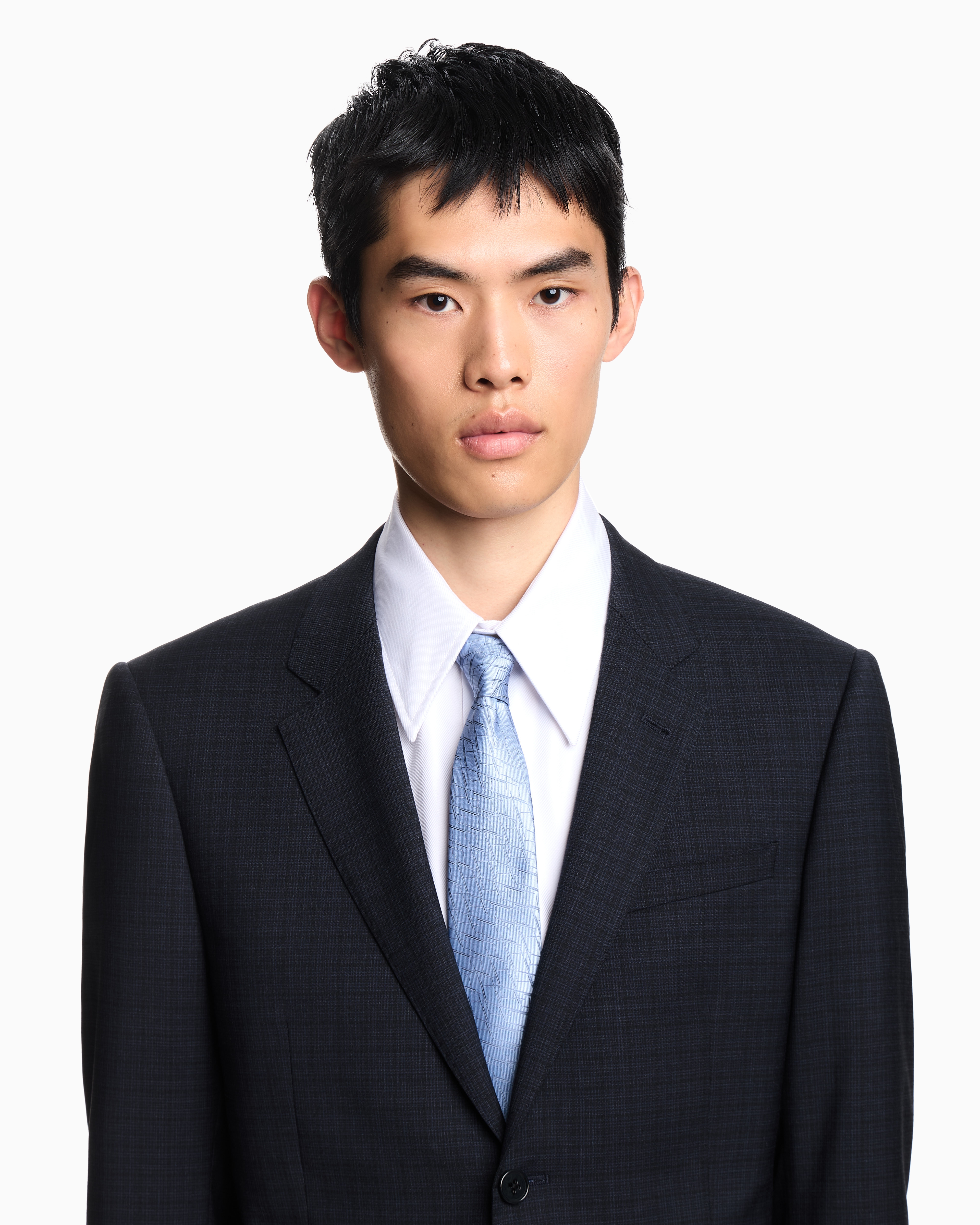 Emporio Armani - Pure silk tie with an abstract jacquard pattern, Man, Light Blue, Size: TU