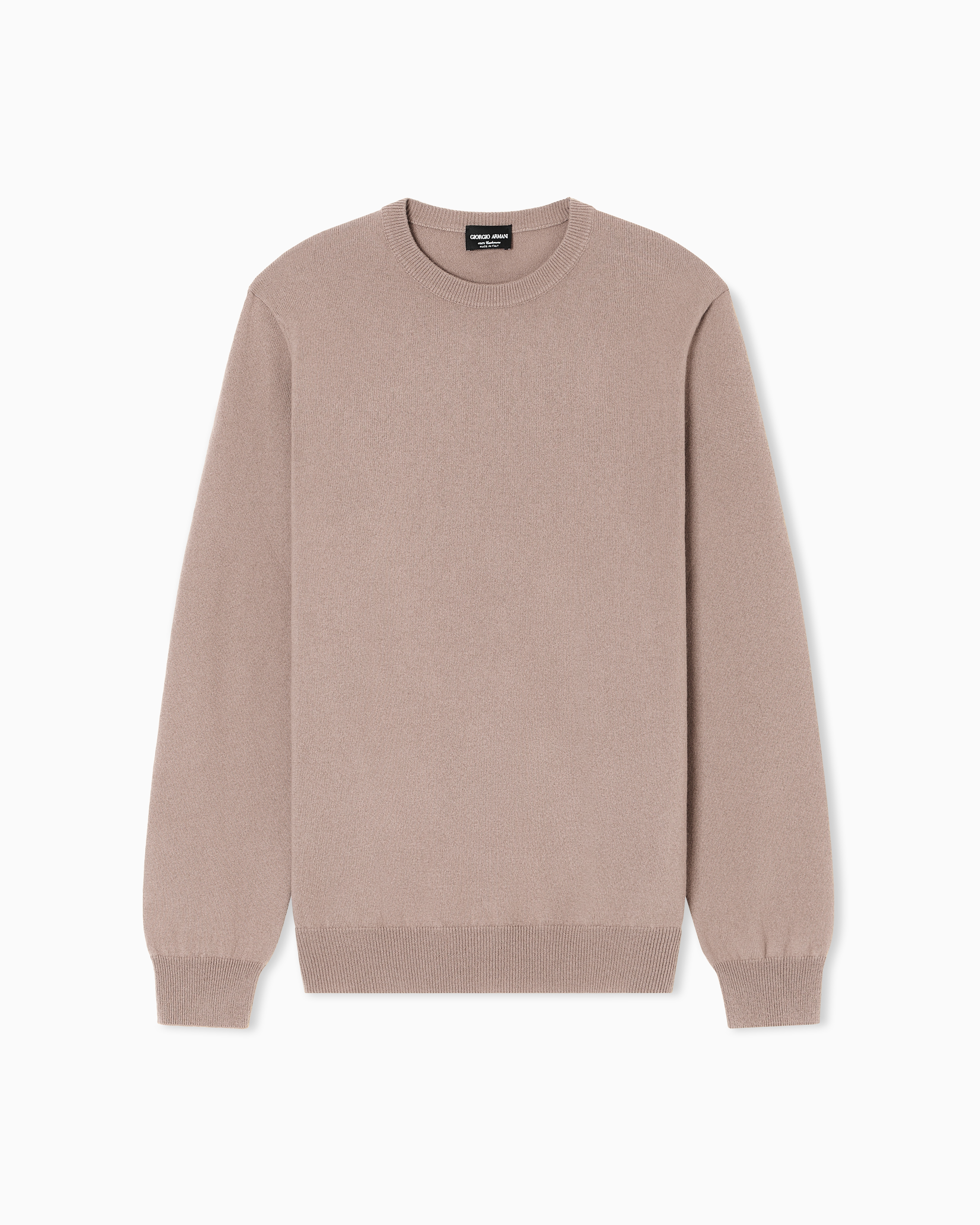 Giorgio Armani Pull Ras-du-cou En Cachemire In Sand