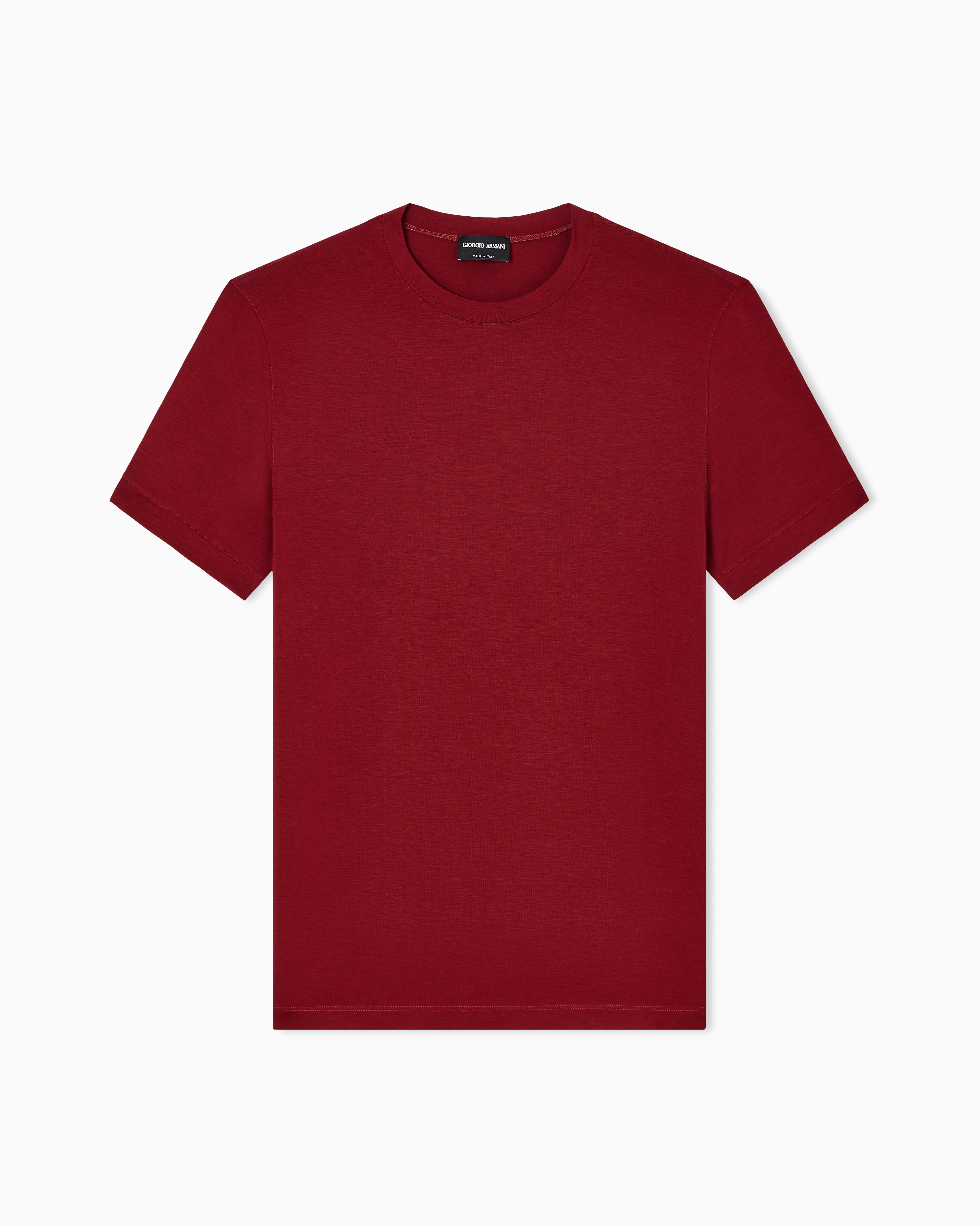 Giorgio Armani Crew-neck Short-sleeved T-shirt In Stretch Viscose Jersey In Red