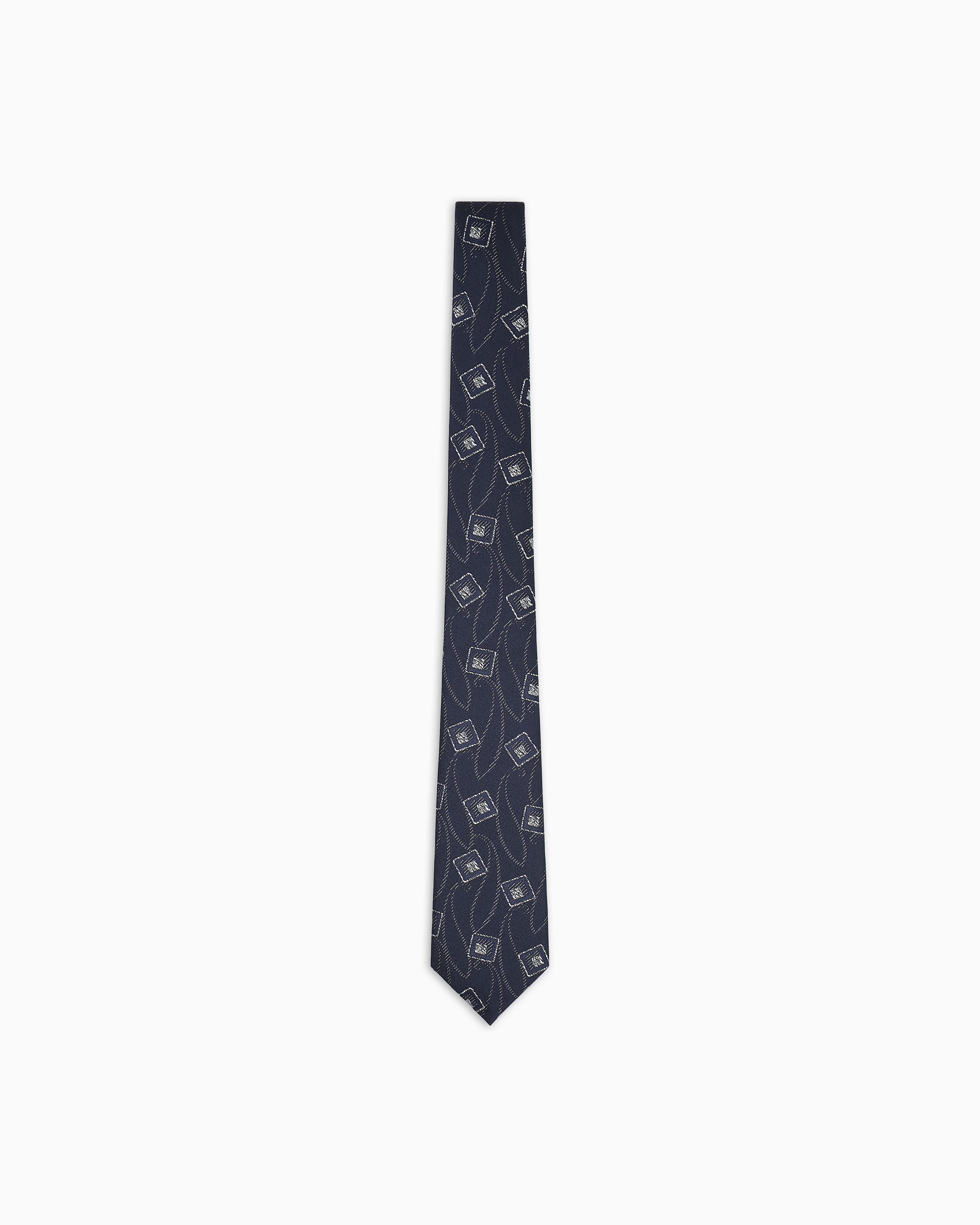 Giorgio Armani Jacquard Silk Tie In Blue