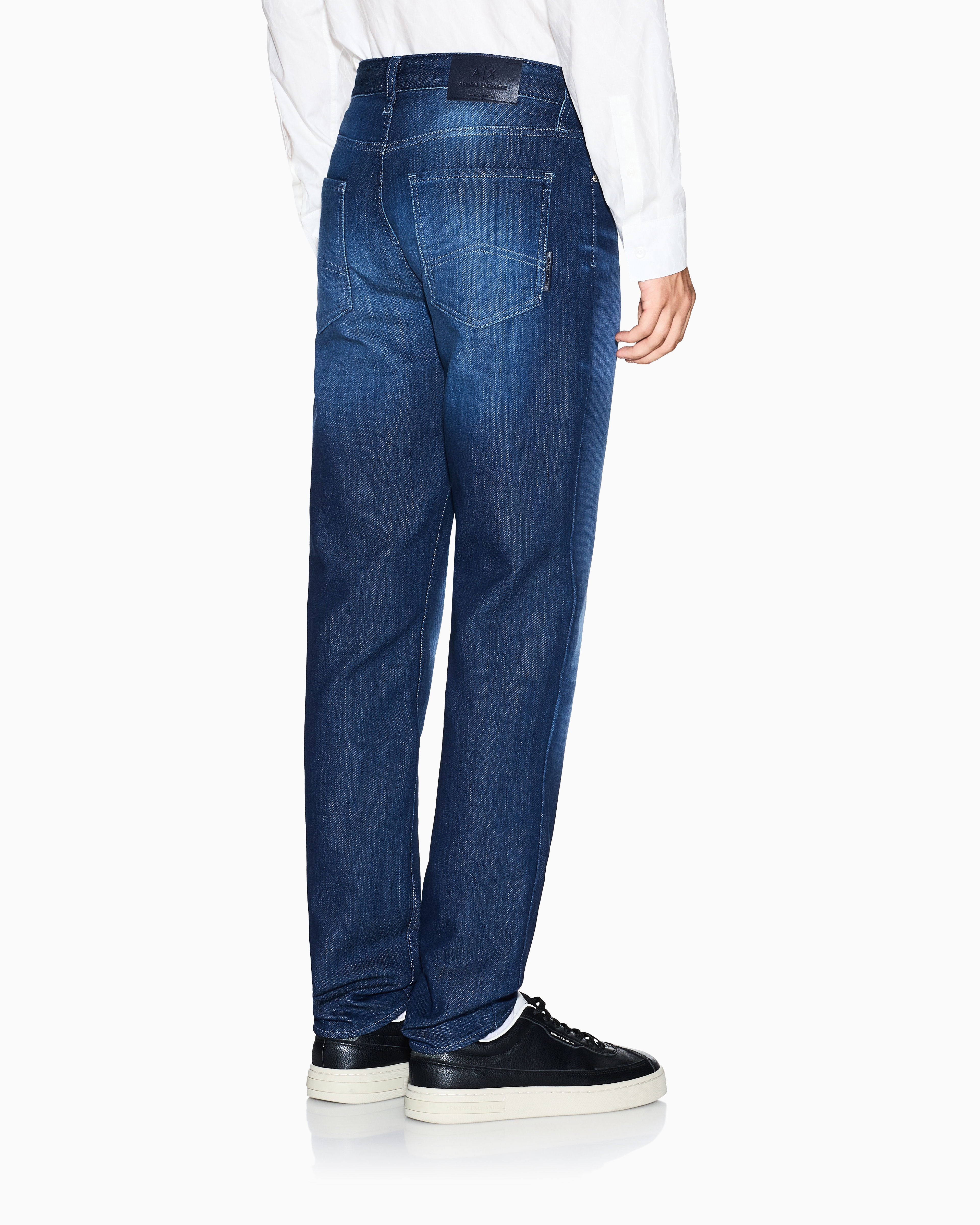 Armani Exchange - J14 skinny fit jeans stone washed cotton denim, Man, Blue, Size: