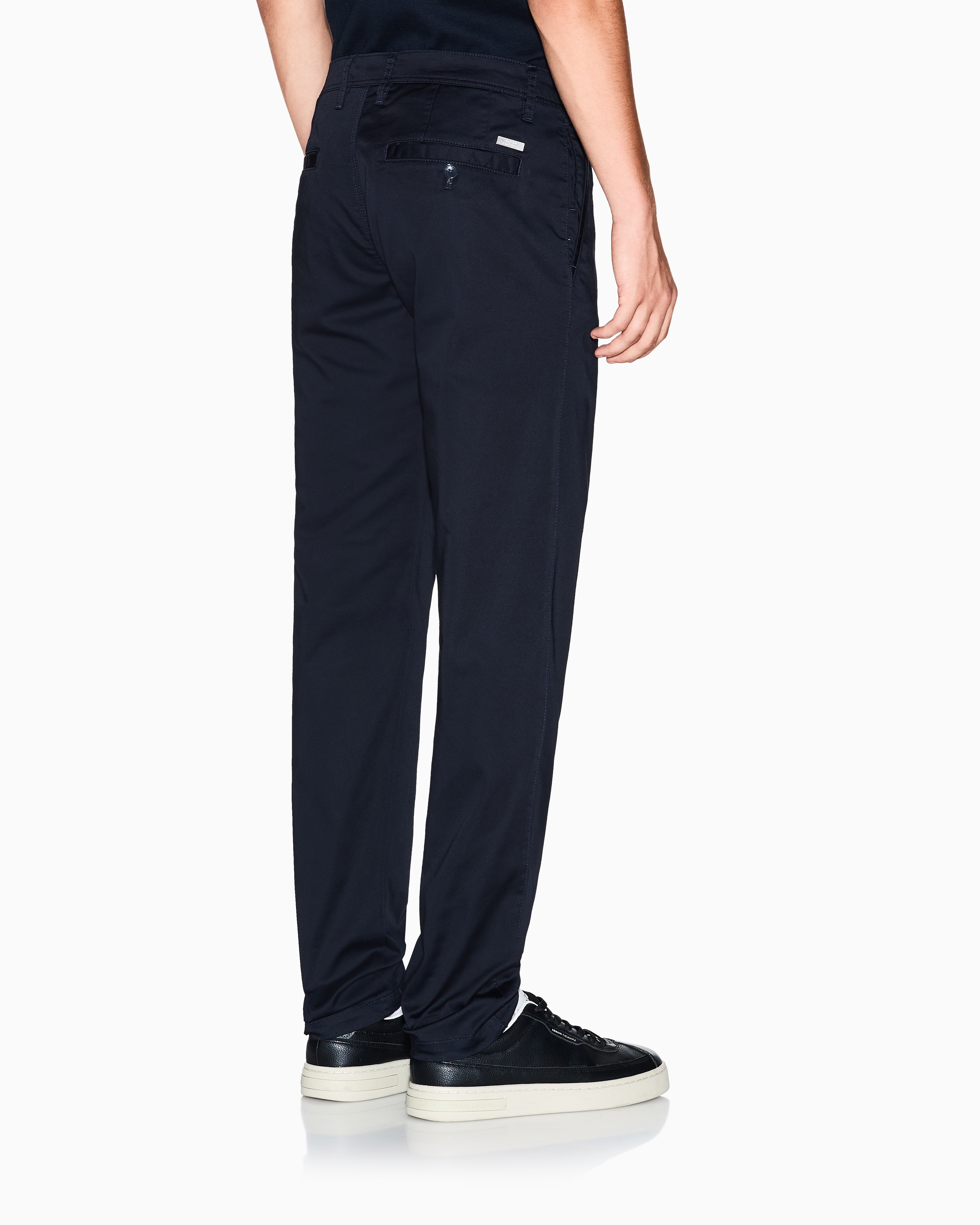 Armani Exchange - Stretch cotton chinos, Man, Navy Blue, Size: