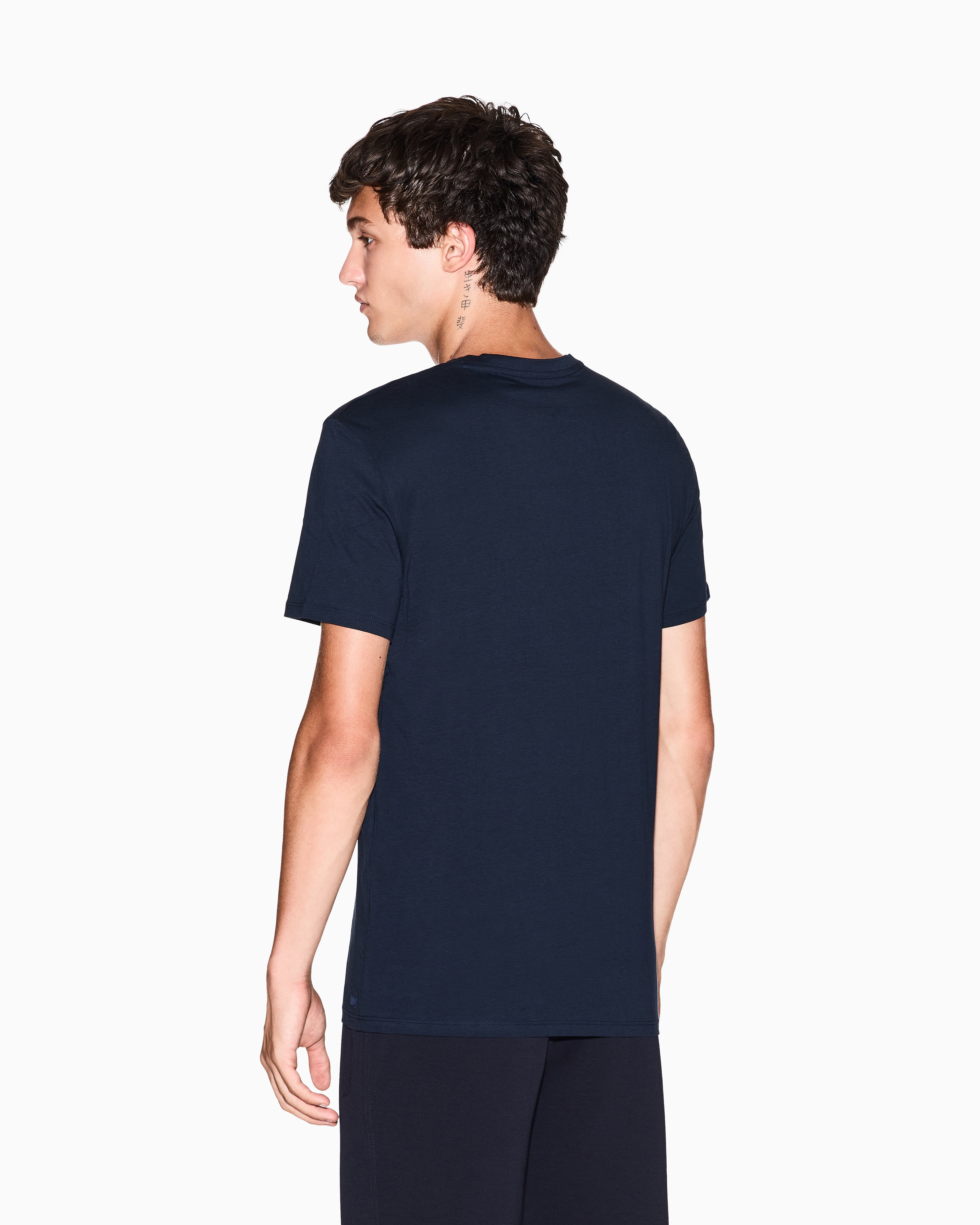 Armani Exchange - Slim fit T-shirt Pima cotton jersey, Man, Navy Blue, Size: