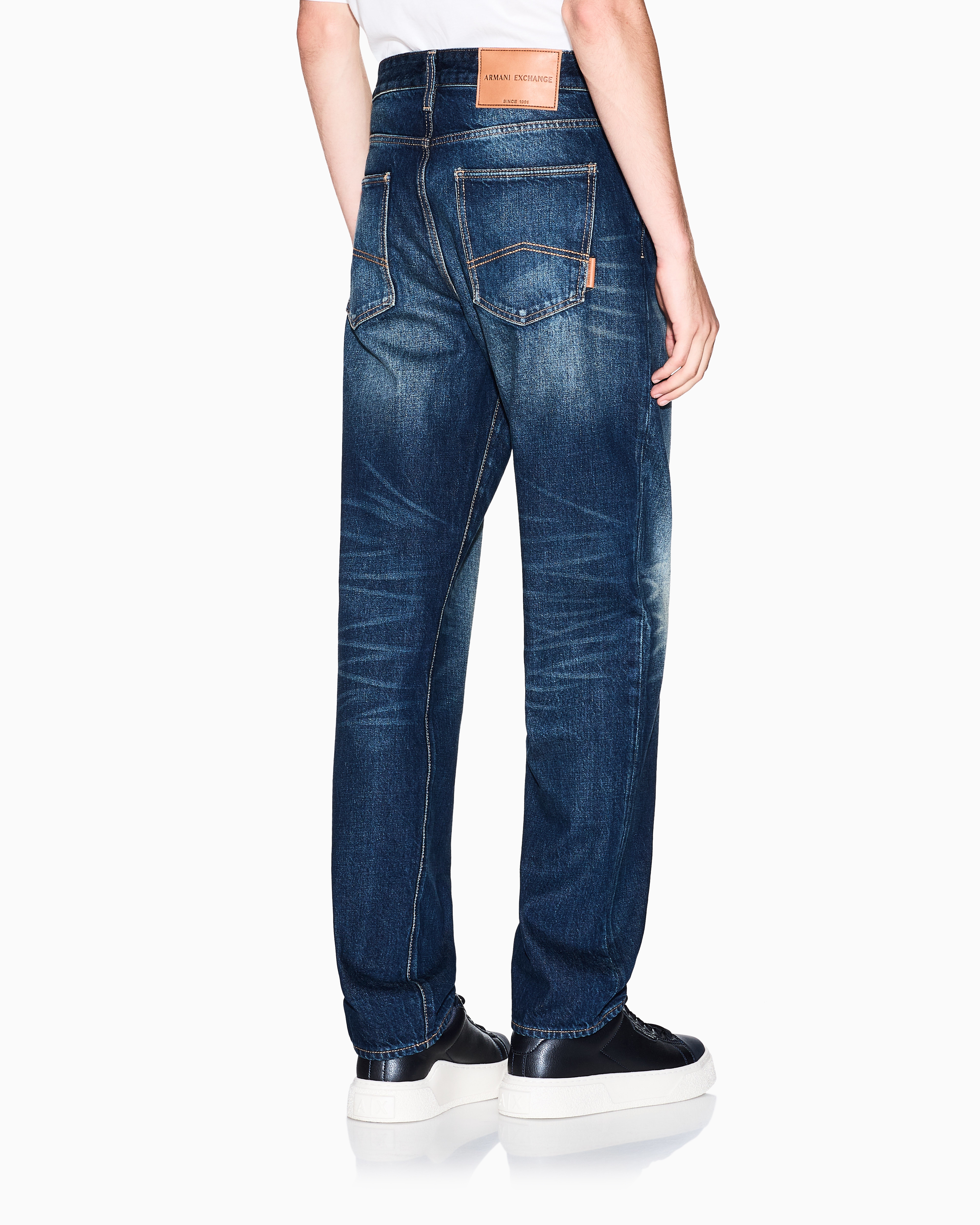 Armani Exchange - Slim Fit Denim Jeans, Man, Blue, Size: