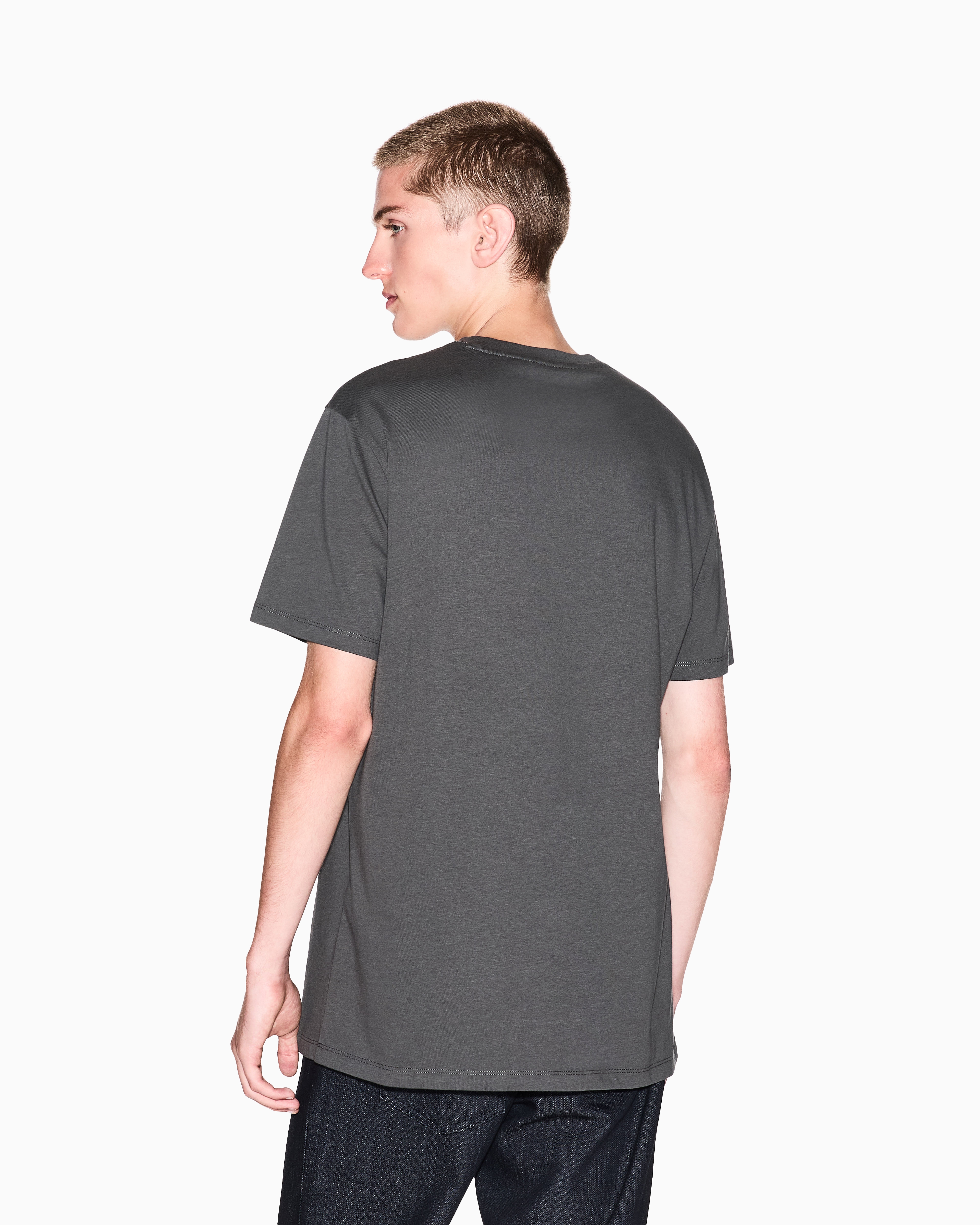 Armani Exchange - Regular fit T-shirt with logo, Man, Green, Size: