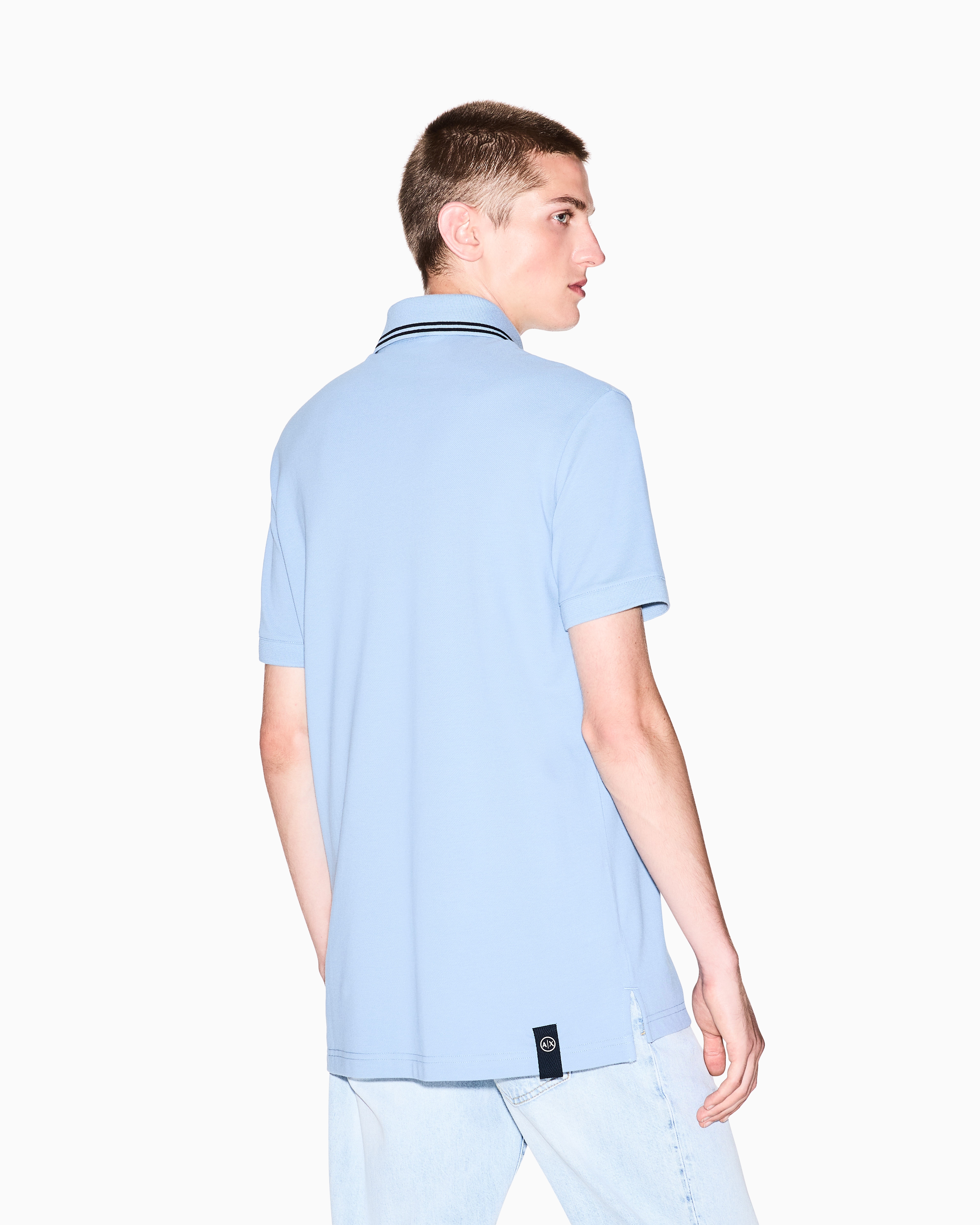 Armani Exchange - Polo Shirts, Man, Light Blue, Size:
