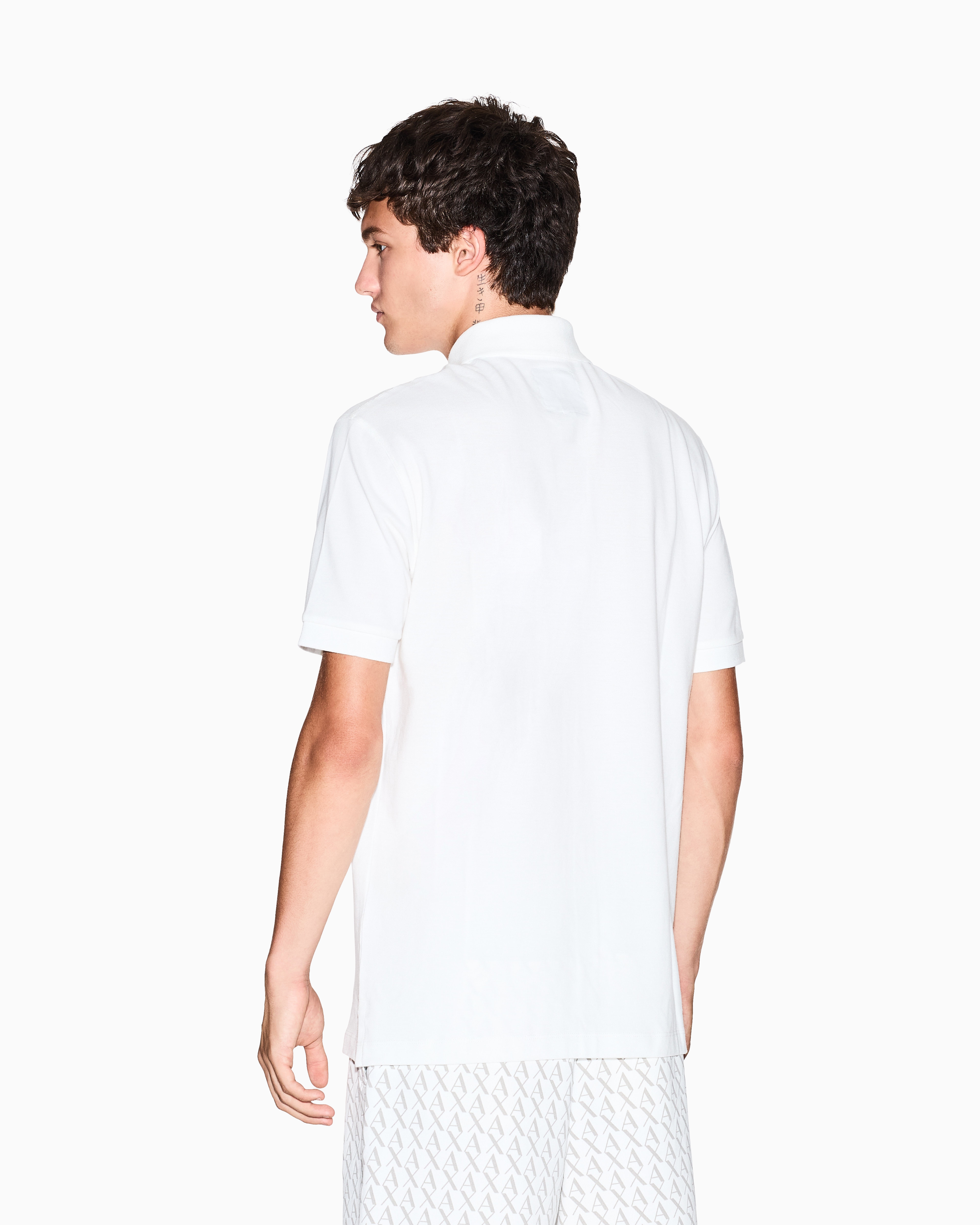 Armani Exchange - Regular fit cotton polo with logo, Man, White, Size: