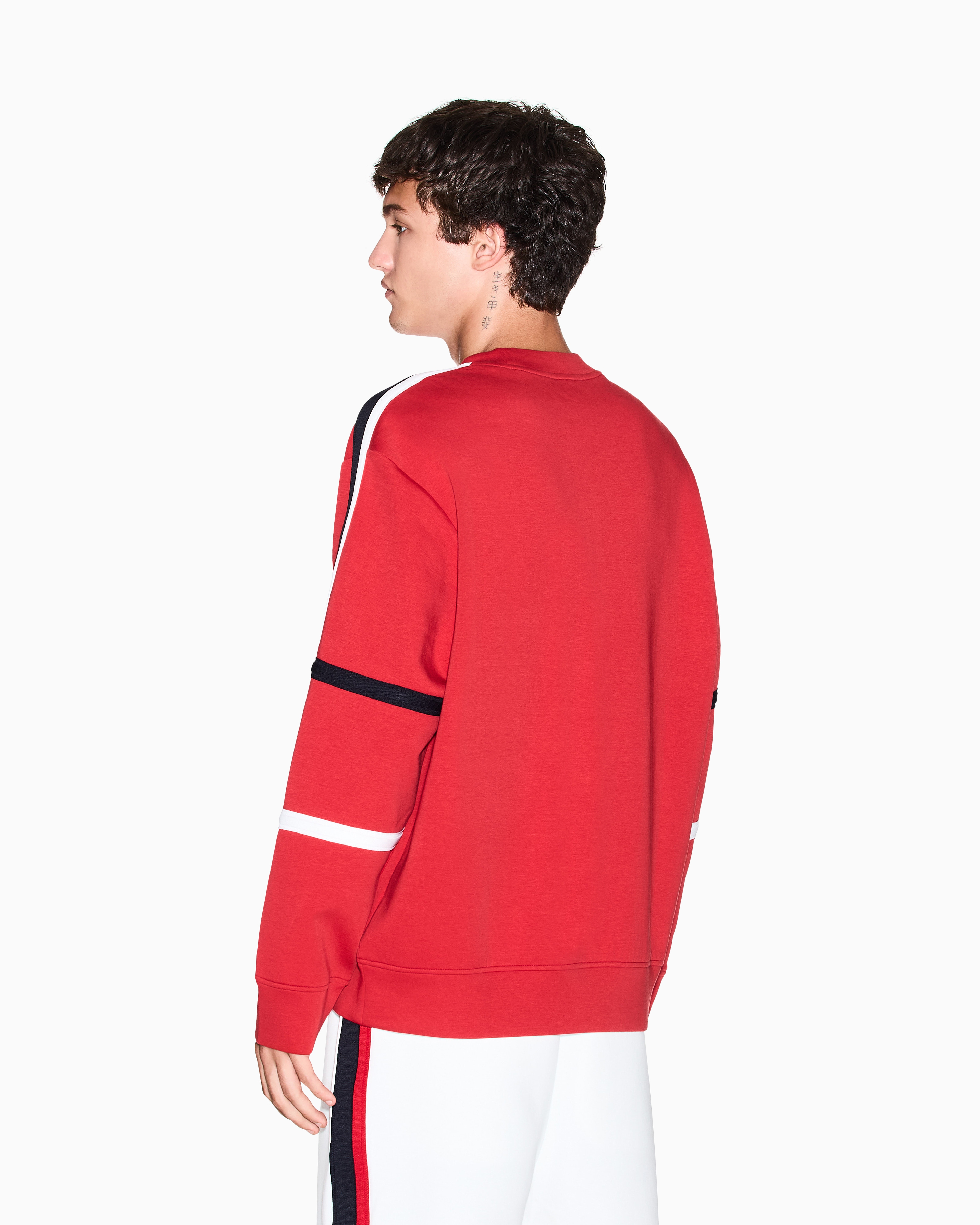 Armani Exchange - Sweatshirt with contrasting bands, Man, Red, Size: L