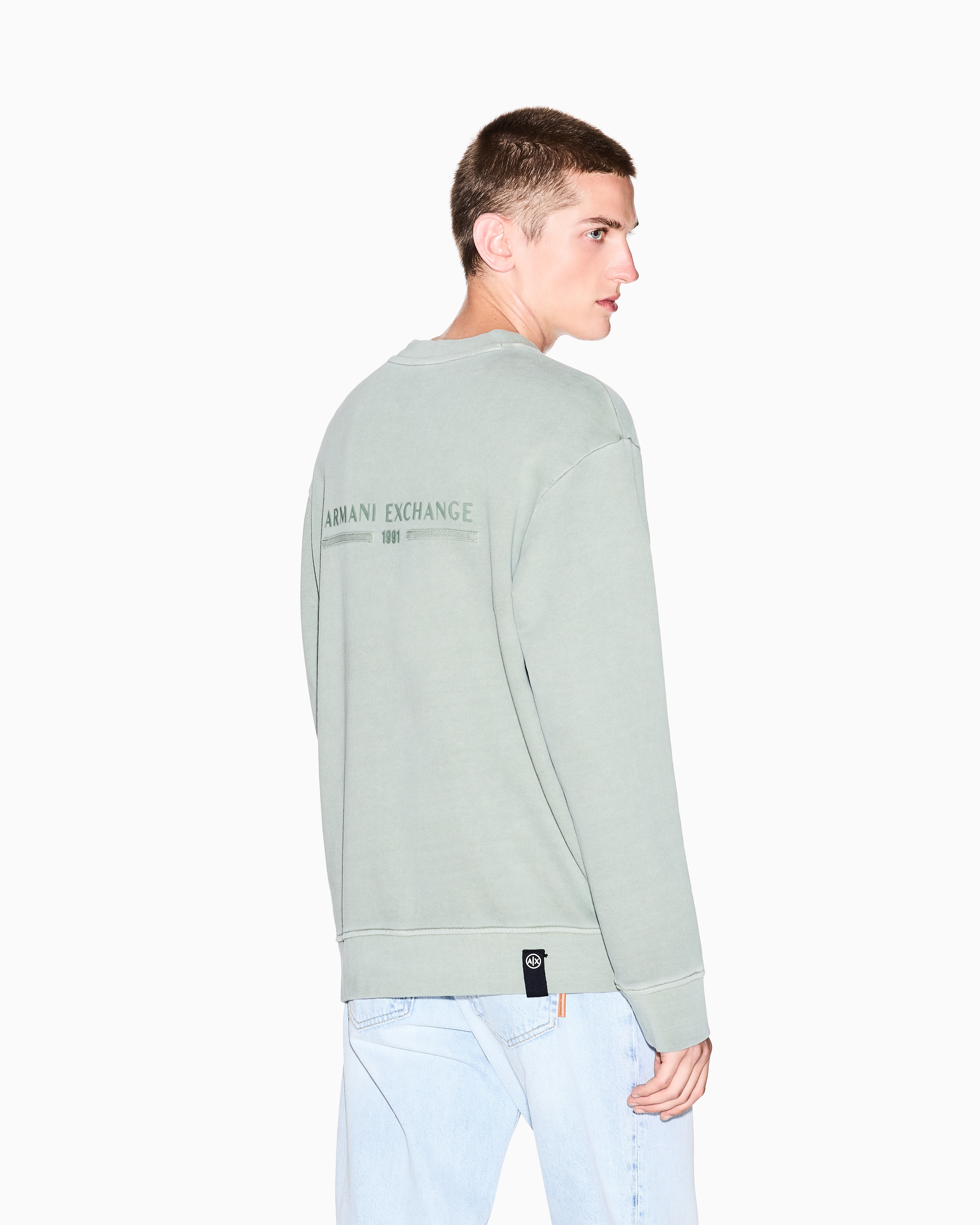 Armani Exchange - Sweatshirts without Hood, Man, Green, Size: